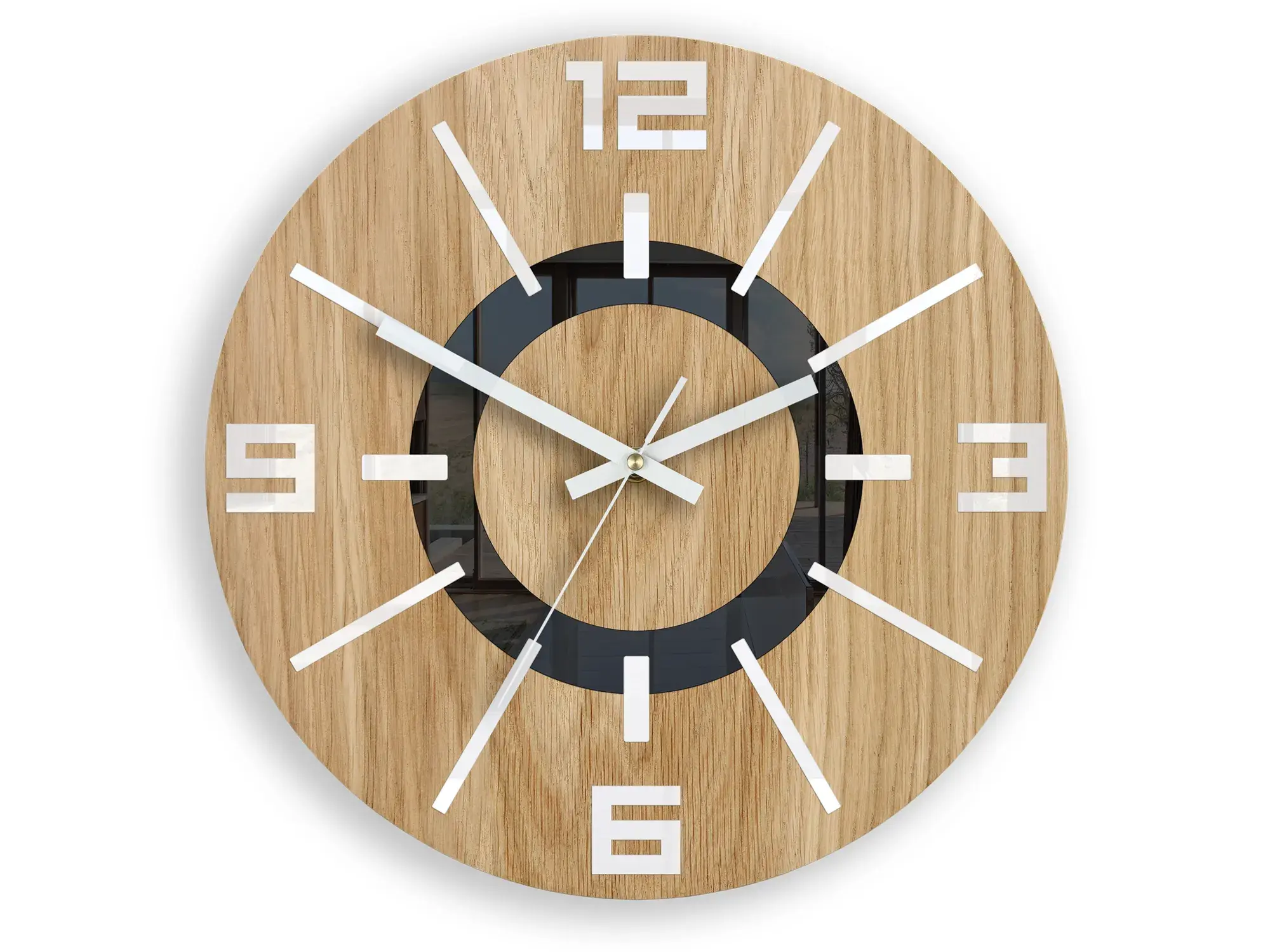 ModernClock Nástěnné hodiny Alladyn Wood hnědé