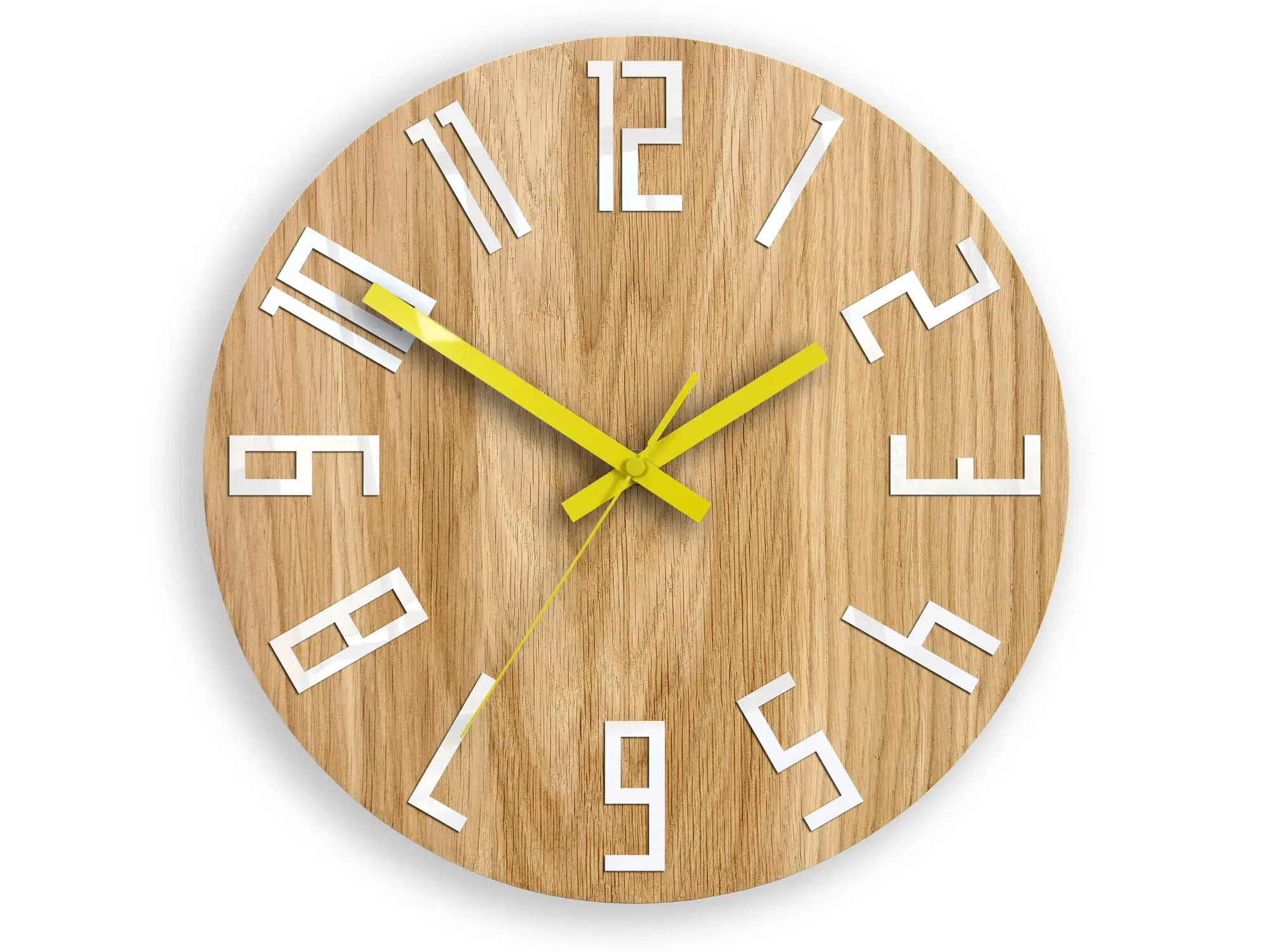 ModernClock Nástěnné hodiny Slim hnědo-žluté