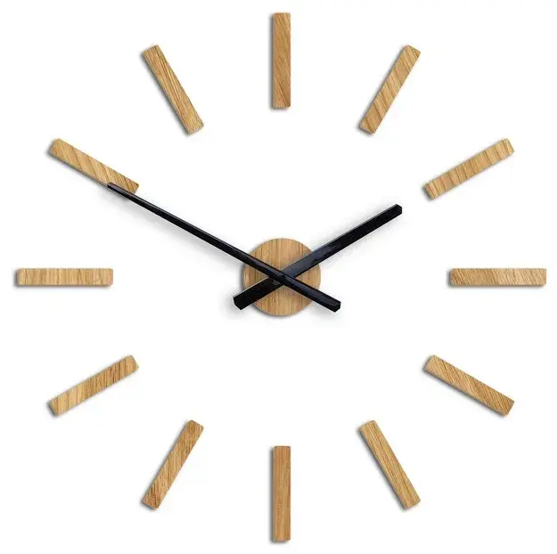 ModernClock Nástěnné samolepící hodiny Boston 60 cm dub přírodní