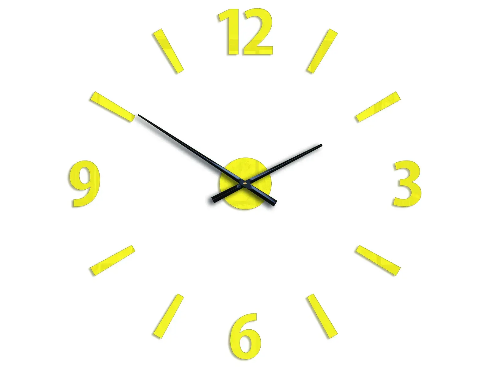 ModernClock Nástěnné samolepící hodiny Klaus 75 cm žluté