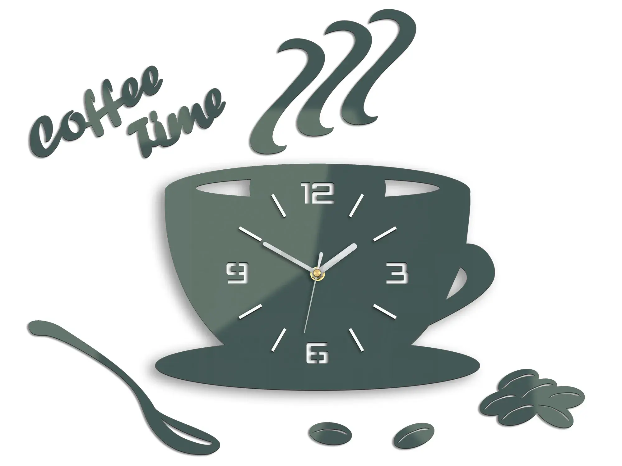 ModernClock Nástěnné hodiny Coffee šedé