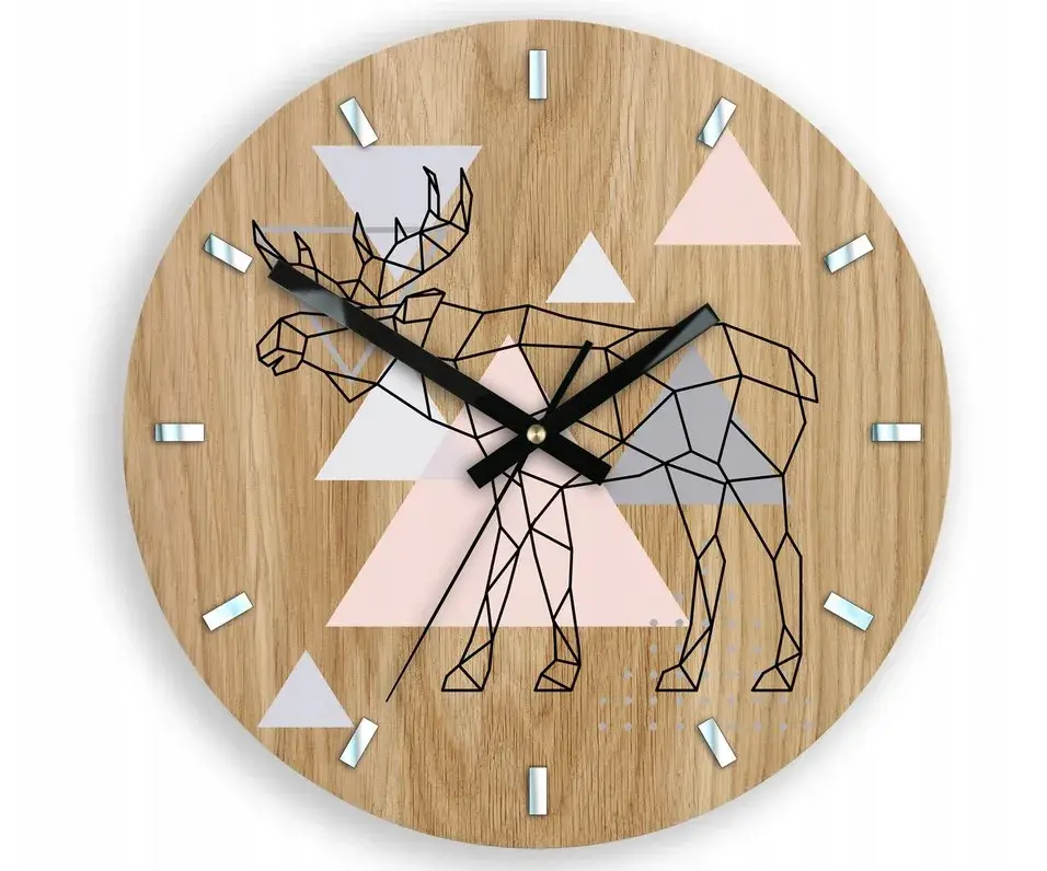 ModernClock Dřevěné nástěnné hodiny Los 33 cm dub přírodní