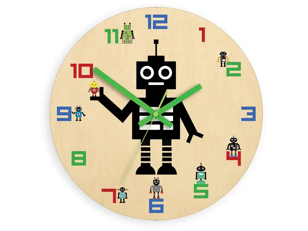 ModernClock Dětské nástěnné hodiny Ami Robot 30 cm vícebarevné