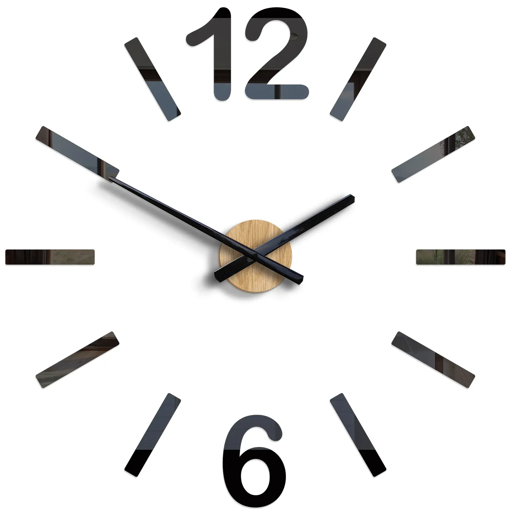 ModernClock Nástěnné samolepící hodiny Forest 60 cm černé