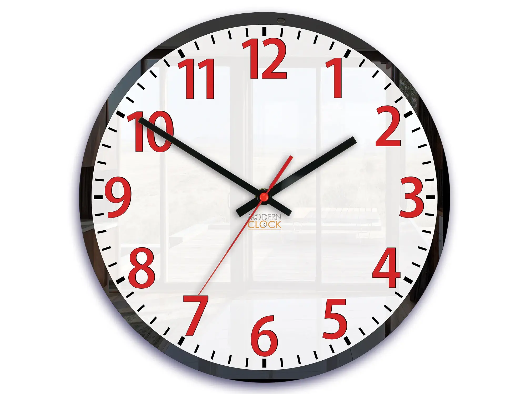 ModernClock Nástěnné hodiny Louis 30 cm bílé/červené