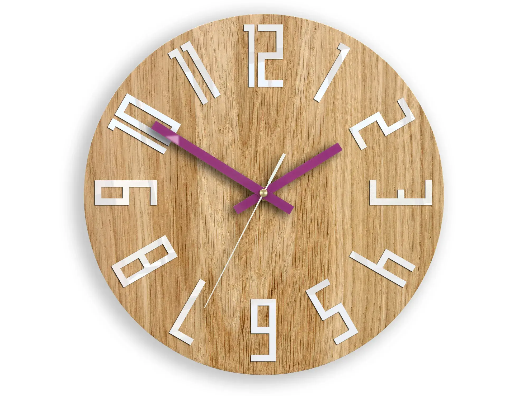 ModernClock Nástěnné hodiny Slim Mit hnědo-fialové