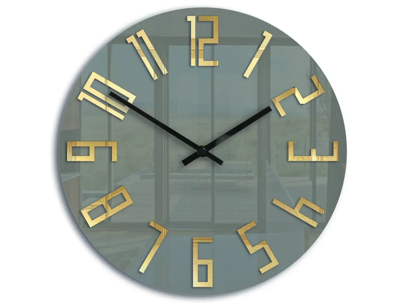 ModernClock Nástěnné hodiny Slim 32 cm zlaté/šedé