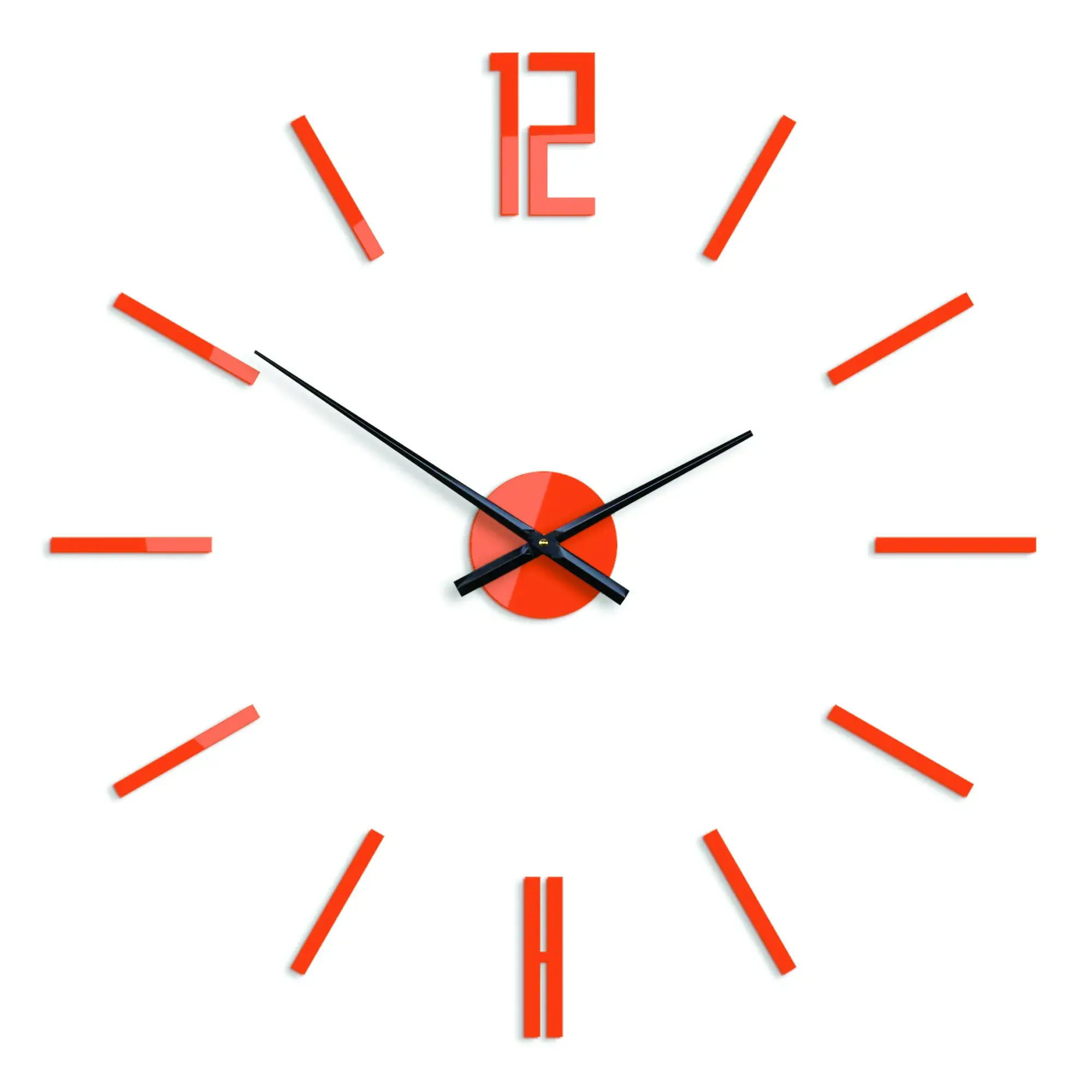ModernClock 3D nalepovací hodiny Carlo oranžové