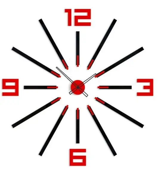 ModernClock 3D nalepovací hodiny Big Sheen černo-červené