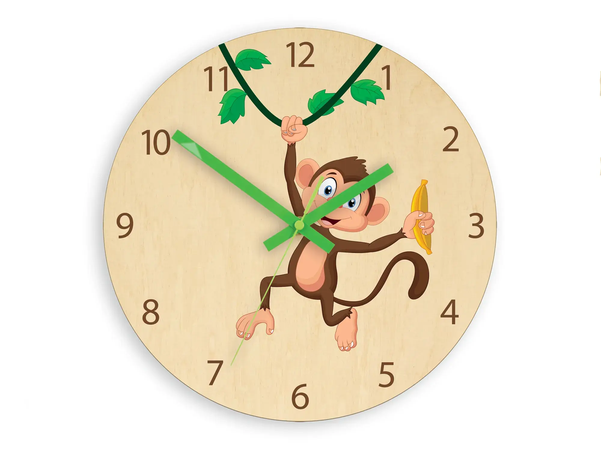 ModernClock Dětské nástěnné hodiny Ami Opice 30 cm vícebarevné