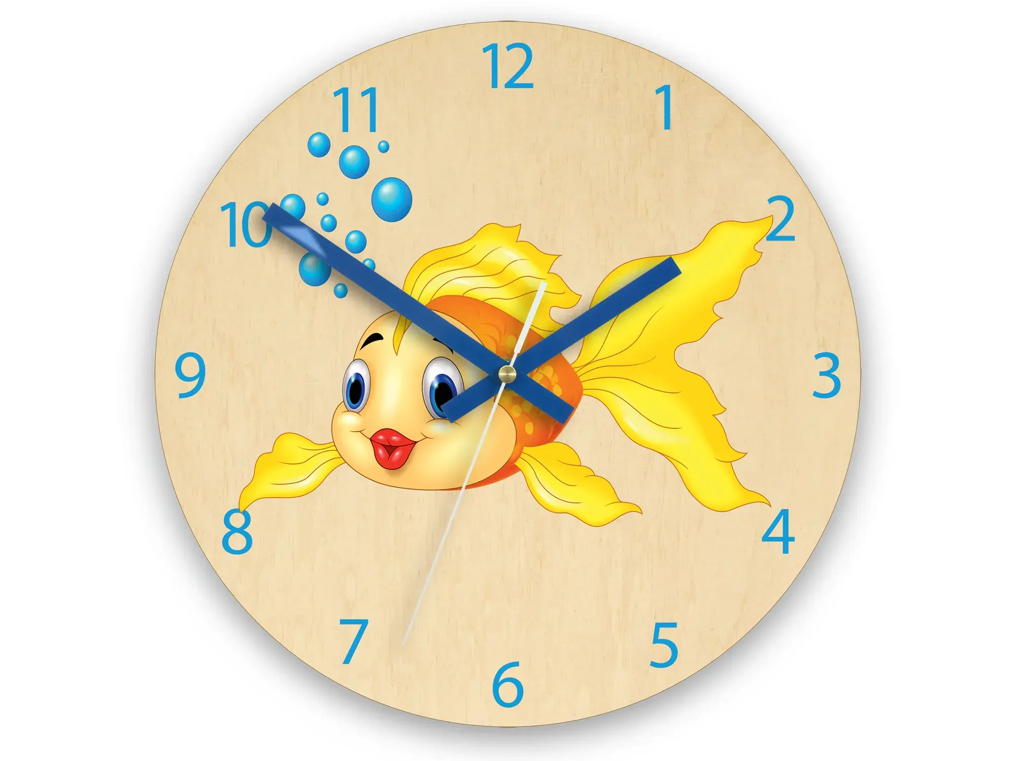 ModernClock Dětské nástěnné hodiny Ami Zlatá rybka 30 cm vícebarevné