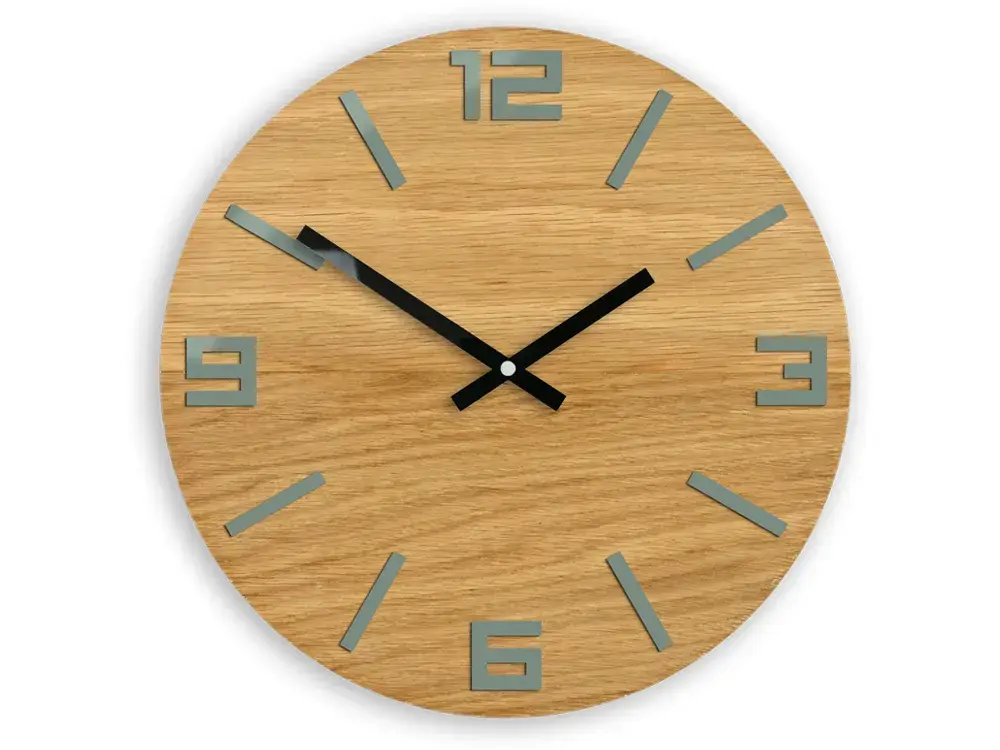 ModernClock Nástěnné hodiny Arabic Wood hnědo-šedé