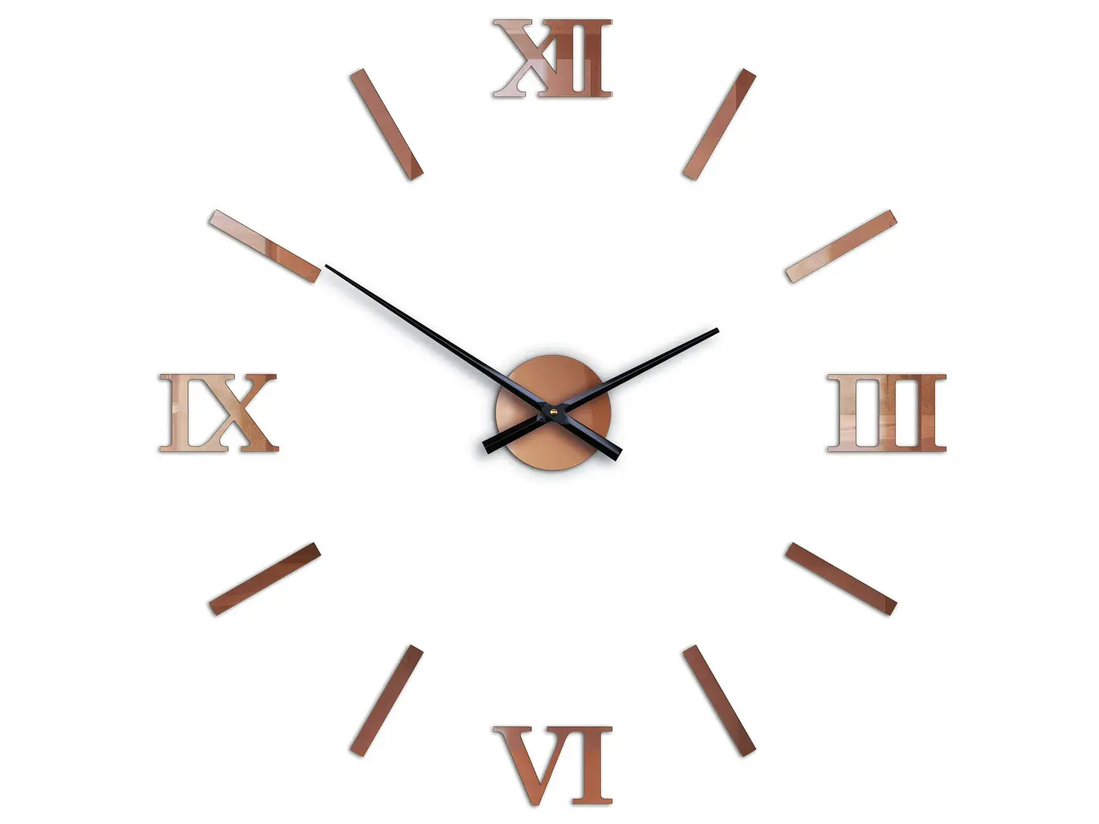 ModernClock Nástěnné samolepící hodiny Numero 75 cm měděné