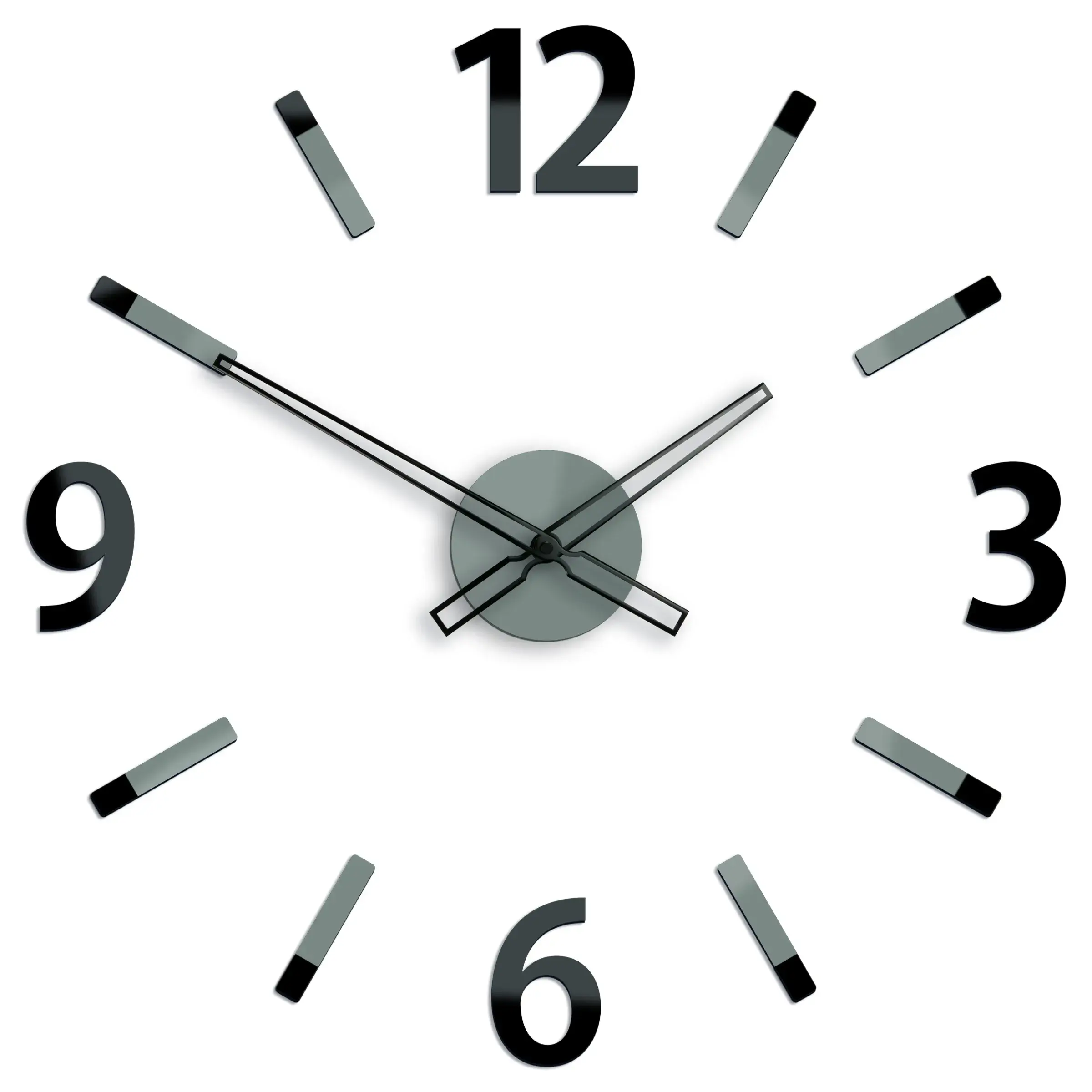 ModernClock 3D nalepovací hodiny Will šedo-černé
