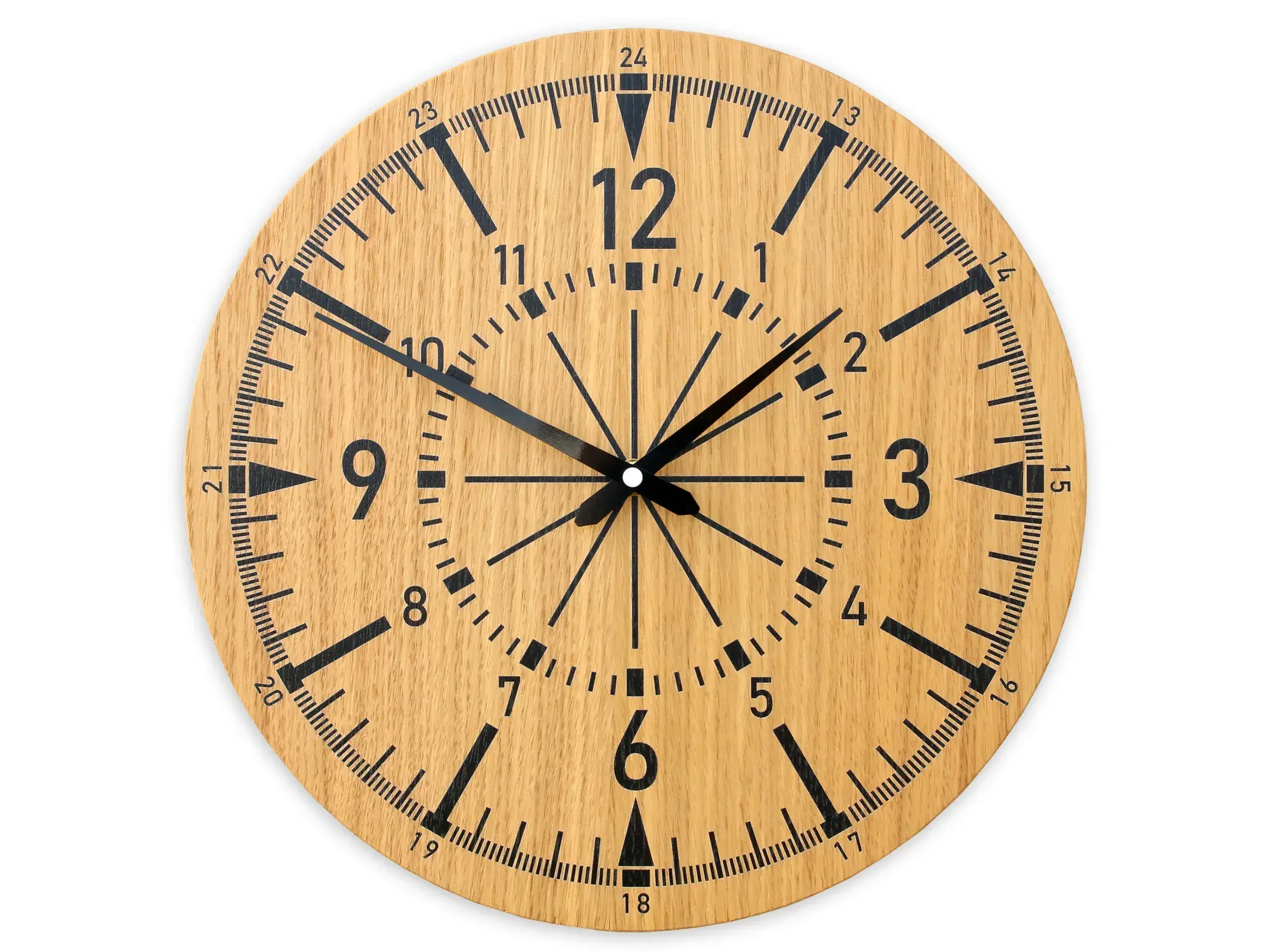 ModernClock Dřevěné nástěnné hodiny Avatar 33 cm dub přírodní/černé