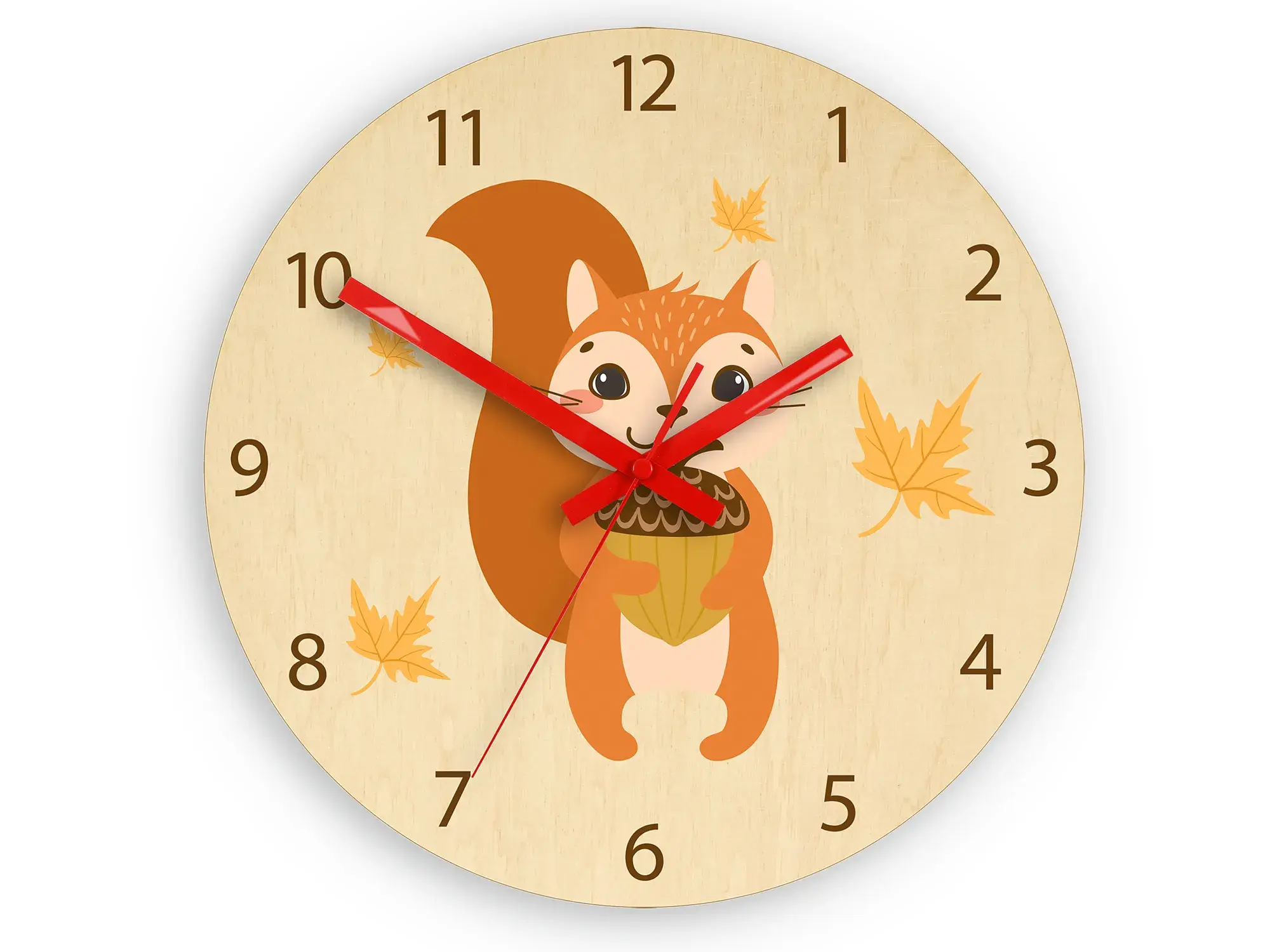 ModernClock Dětské nástěnné hodiny Ami Veverka 30 cm vícebarevné