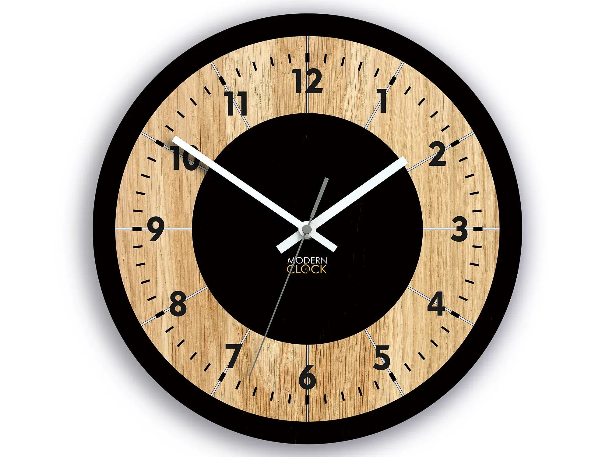 ModernClock Dřevěné nástěnné hodiny Tokio 33 cm dub přírodní/černé