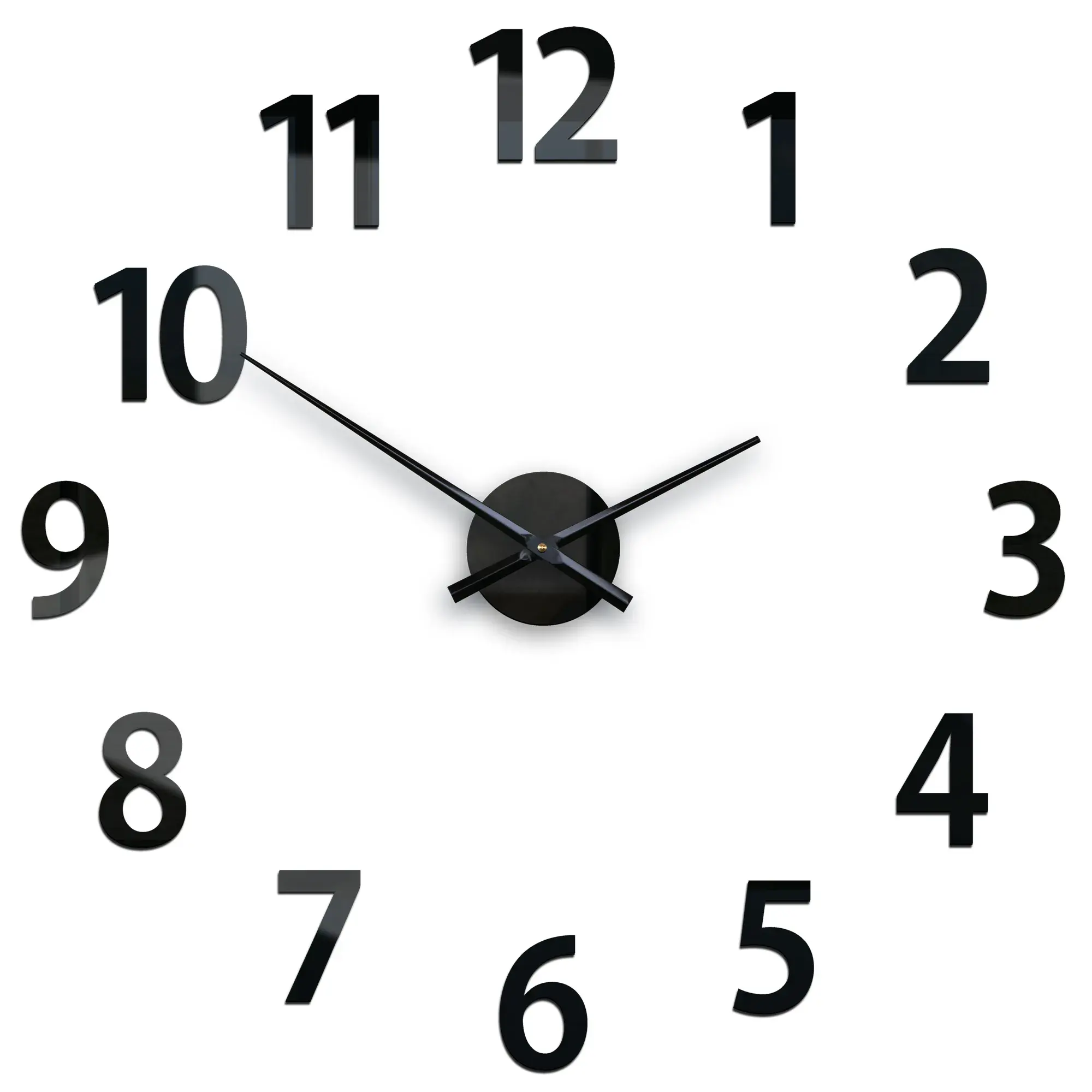 ModernClock Nástěnné samolepící hodiny Amadeus 75 cm černé
