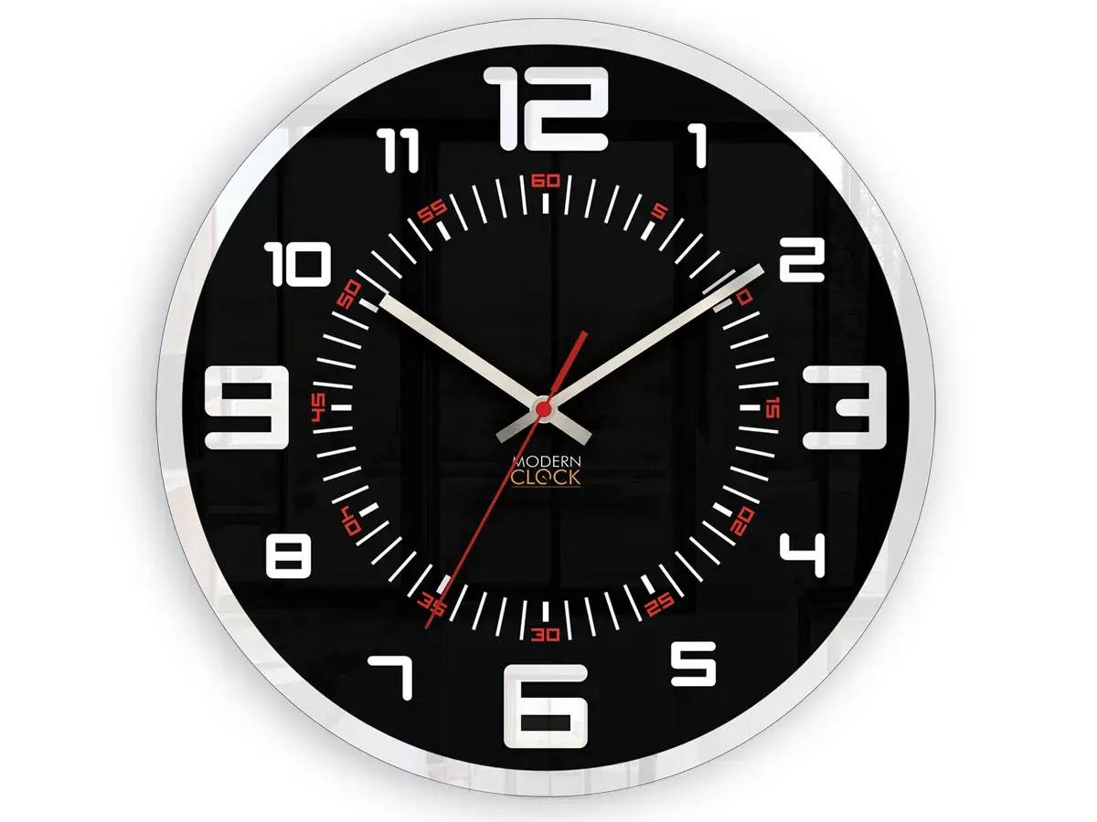 ModernClock Nástěnné hodiny Orion 30 cm černé/bílé