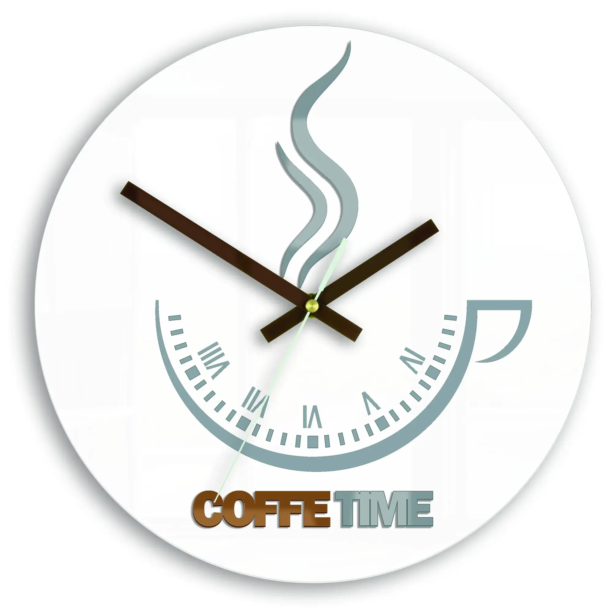 ModernClock Nástěnné hodiny Coffe Time bílé