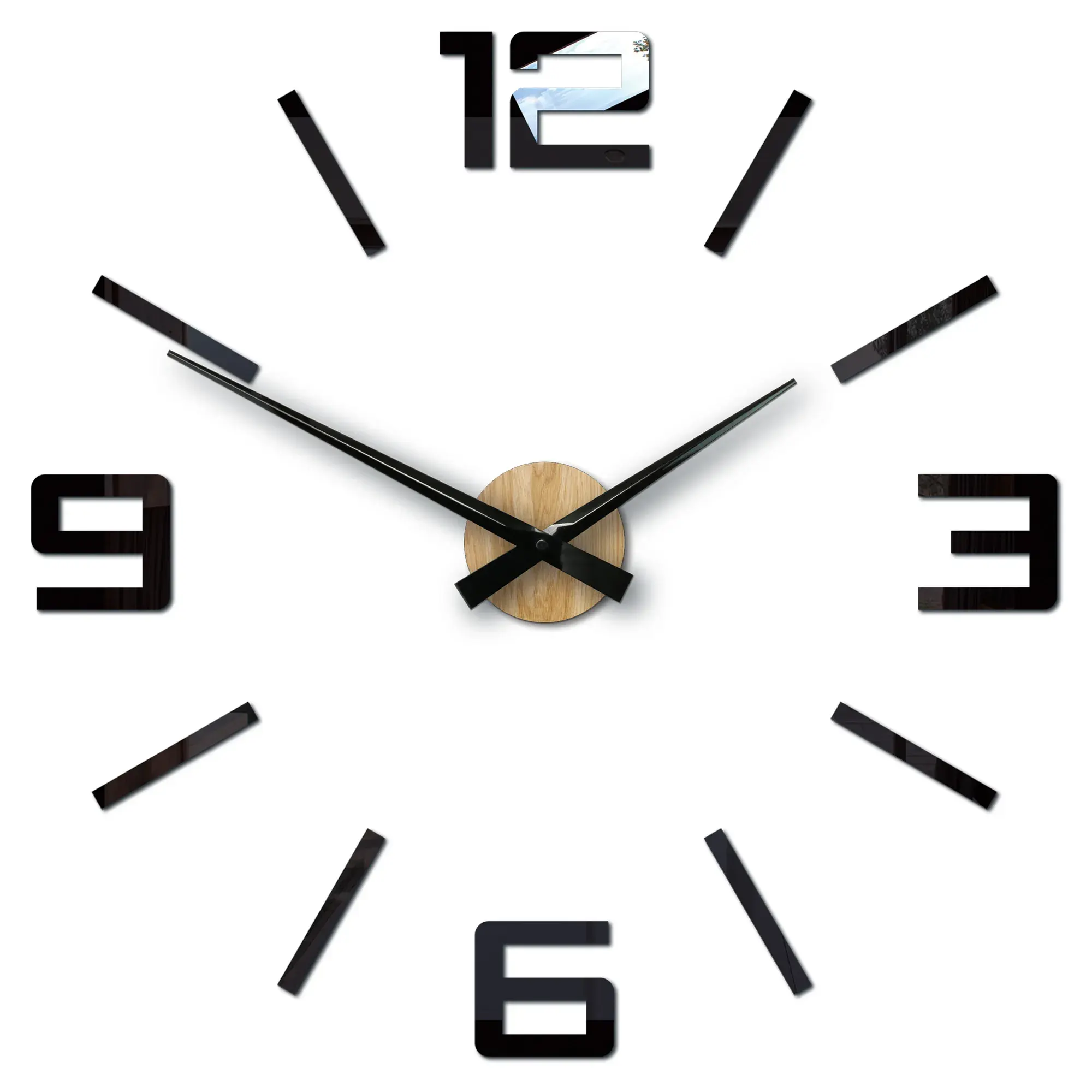 ModernClock Nástěnné samolepící hodiny City 60 cm dub přídní/černé
