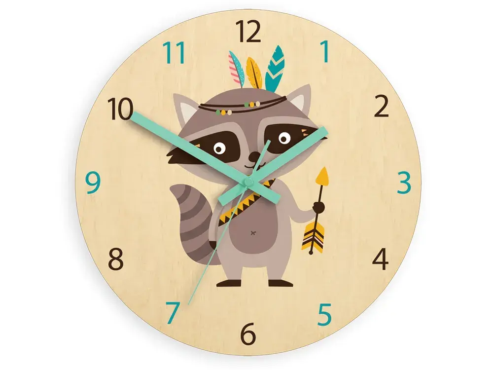 ModernClock Dětské nástěnné hodiny Ami Mýval 30 cm vícebarevné