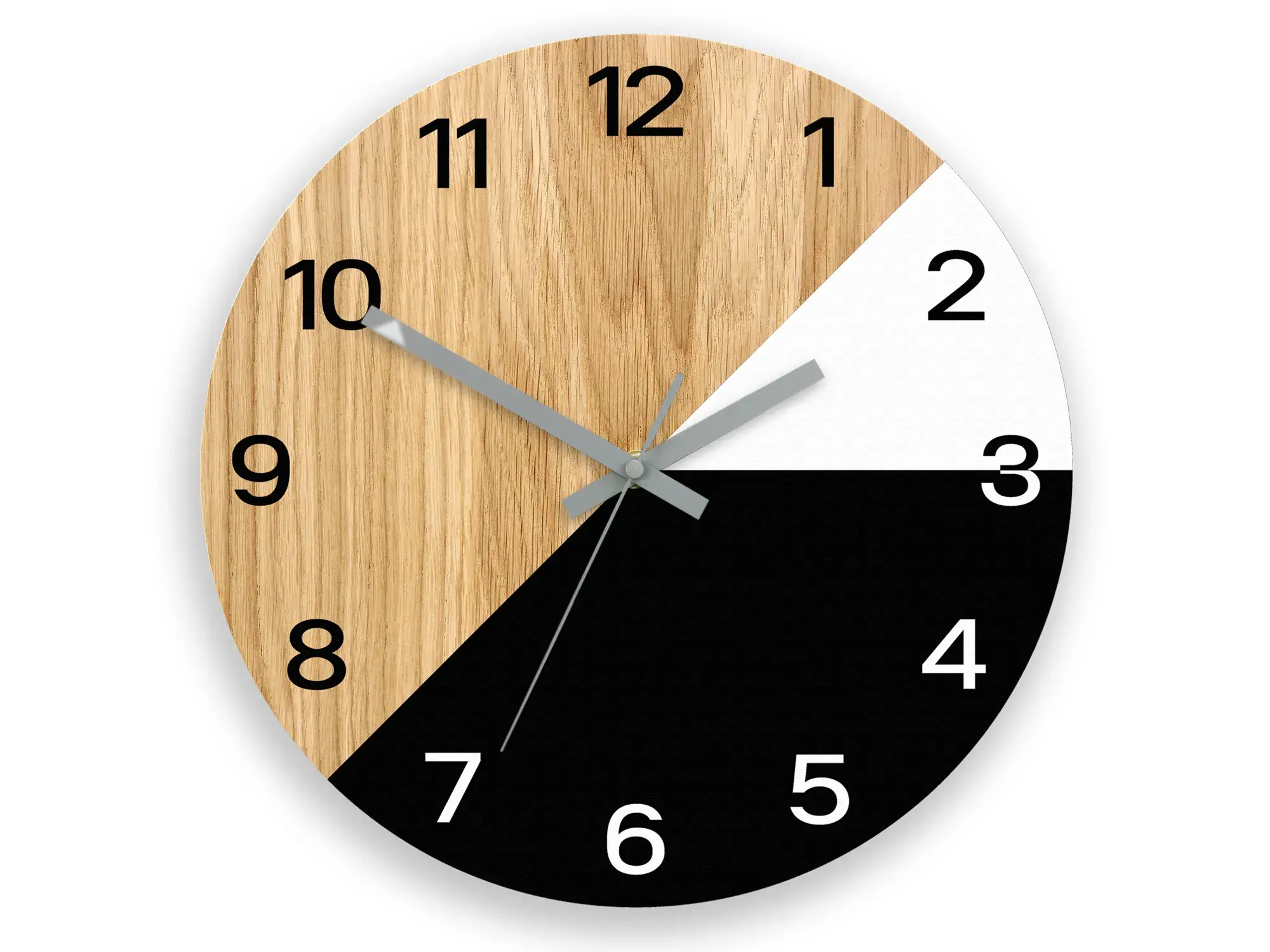 ModernClock Dřevěné nástěnné hodiny Texas 33 cm černé/šedé