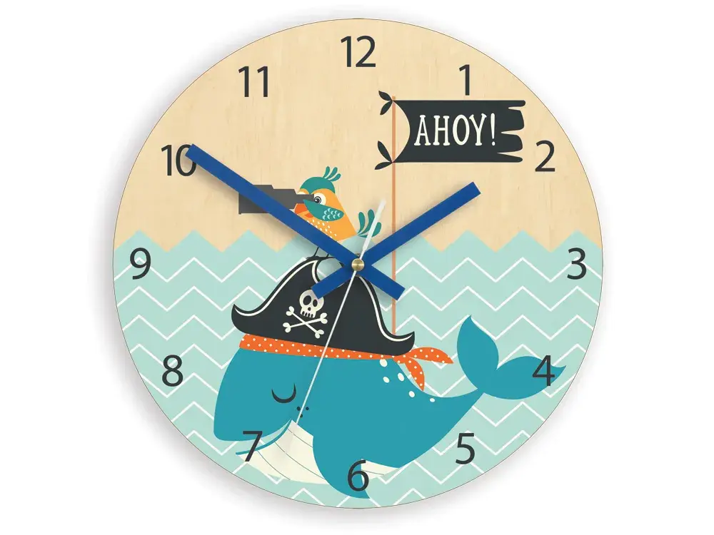 ModernClock Dětské nástěnné hodiny Ami Pirát 30 cm vícebarevné