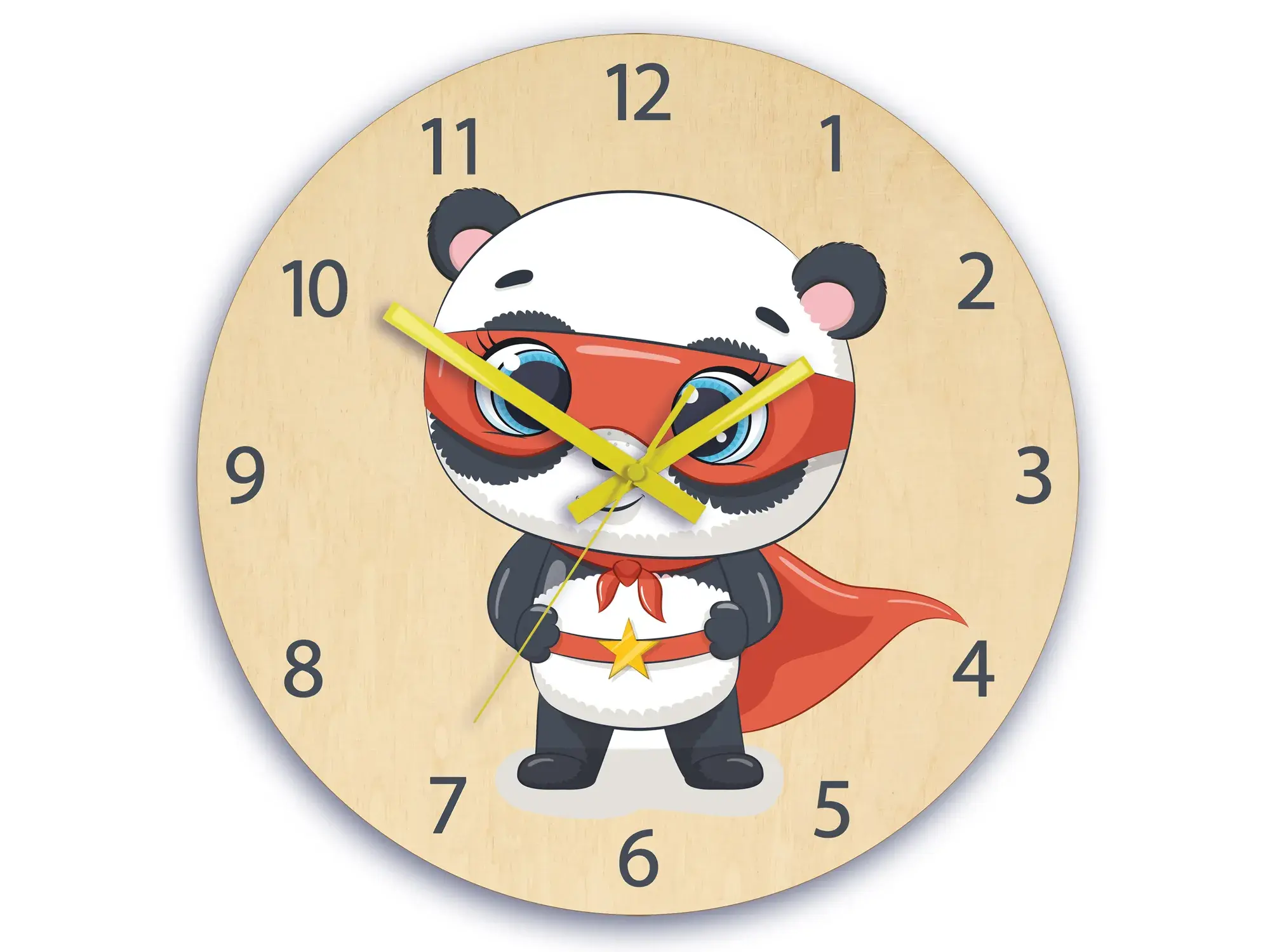 ModernClock Dětské nástěnné hodiny Ami Panda hrdina 30 cm vícebarevné