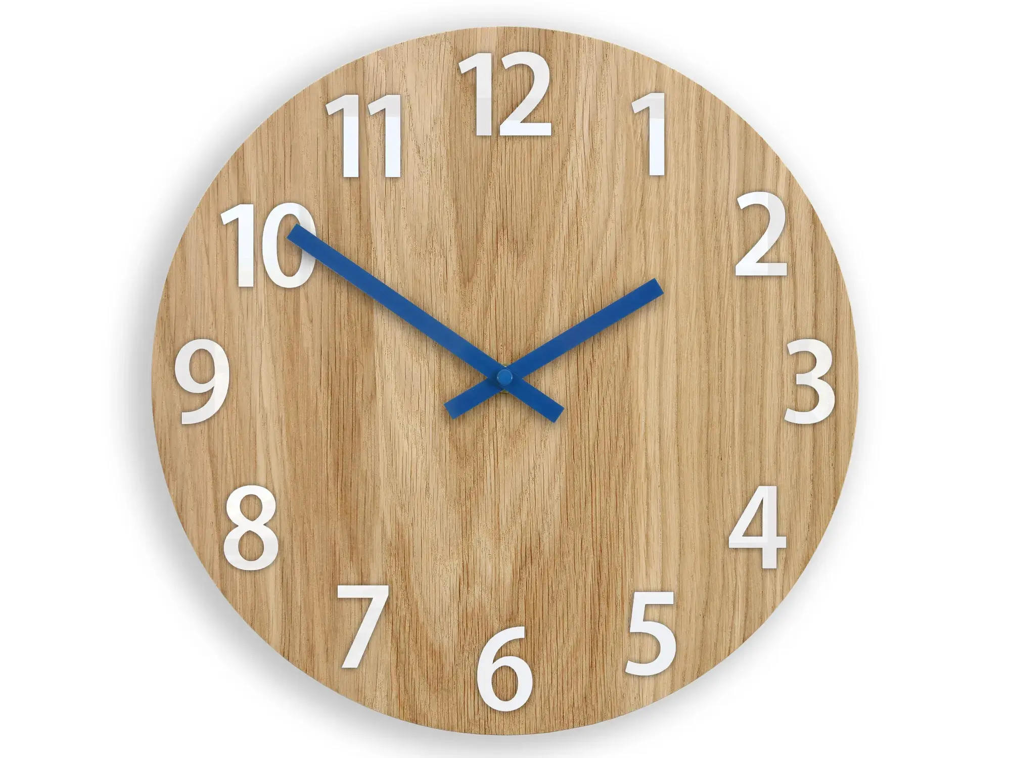 ModernClock Dřevěné nástěnné hodiny Amadeus 33 cm modré/bílé