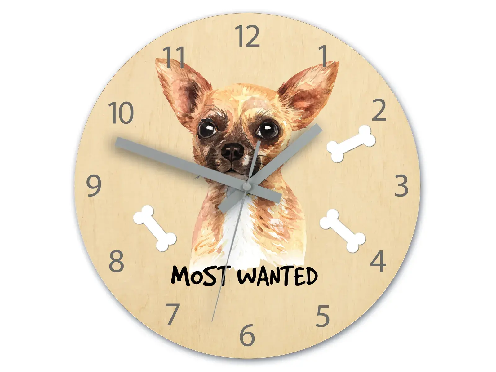 ModernClock Dětské nástěnné hodiny Ami Čivava 30 cm vícebarevné