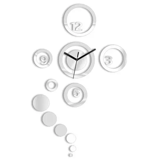 ModernClock 3D nalepovací hodiny Dream bílo-zrcadlové