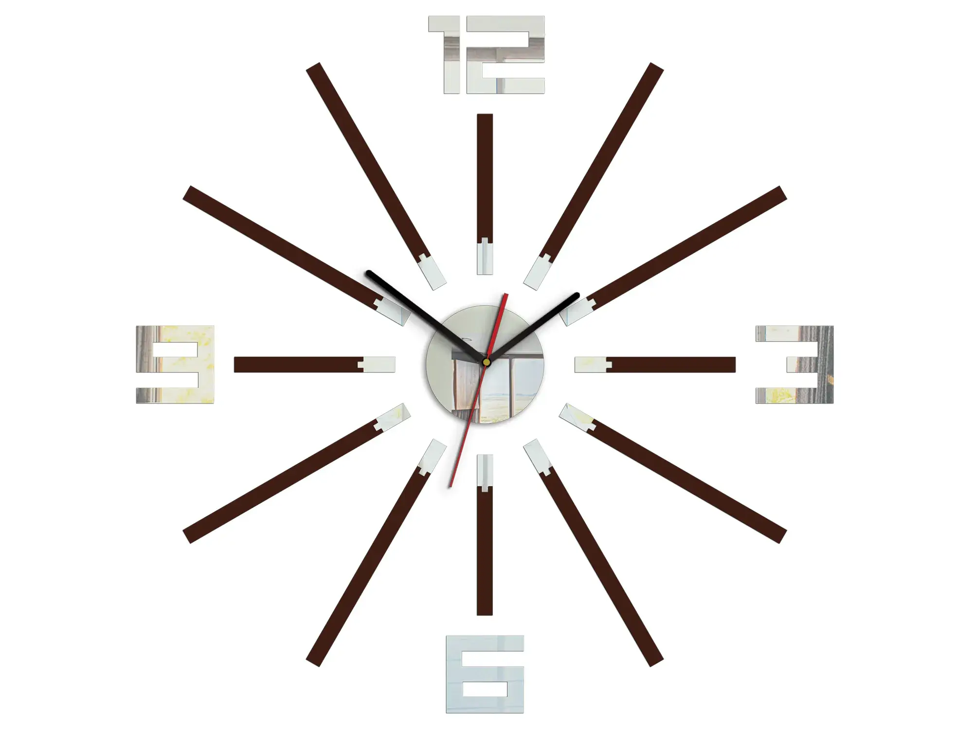 ModernClock 3D nalepovací hodiny Sheren wenge