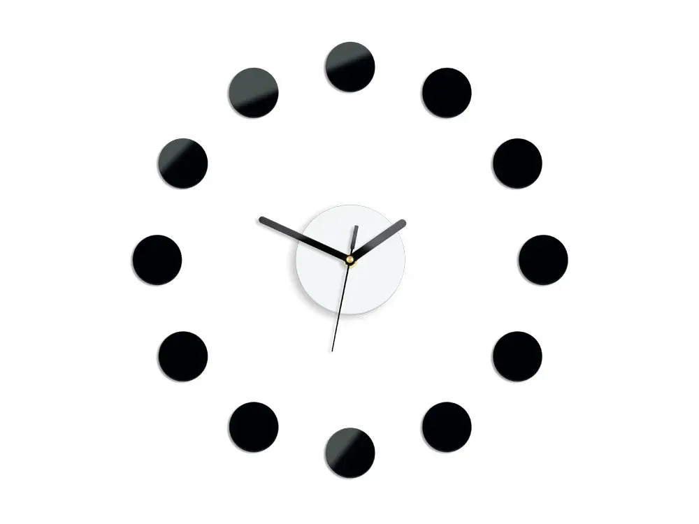 ModernClock Nástěnné samolepící hodiny Rio 40 cm černé/bílé