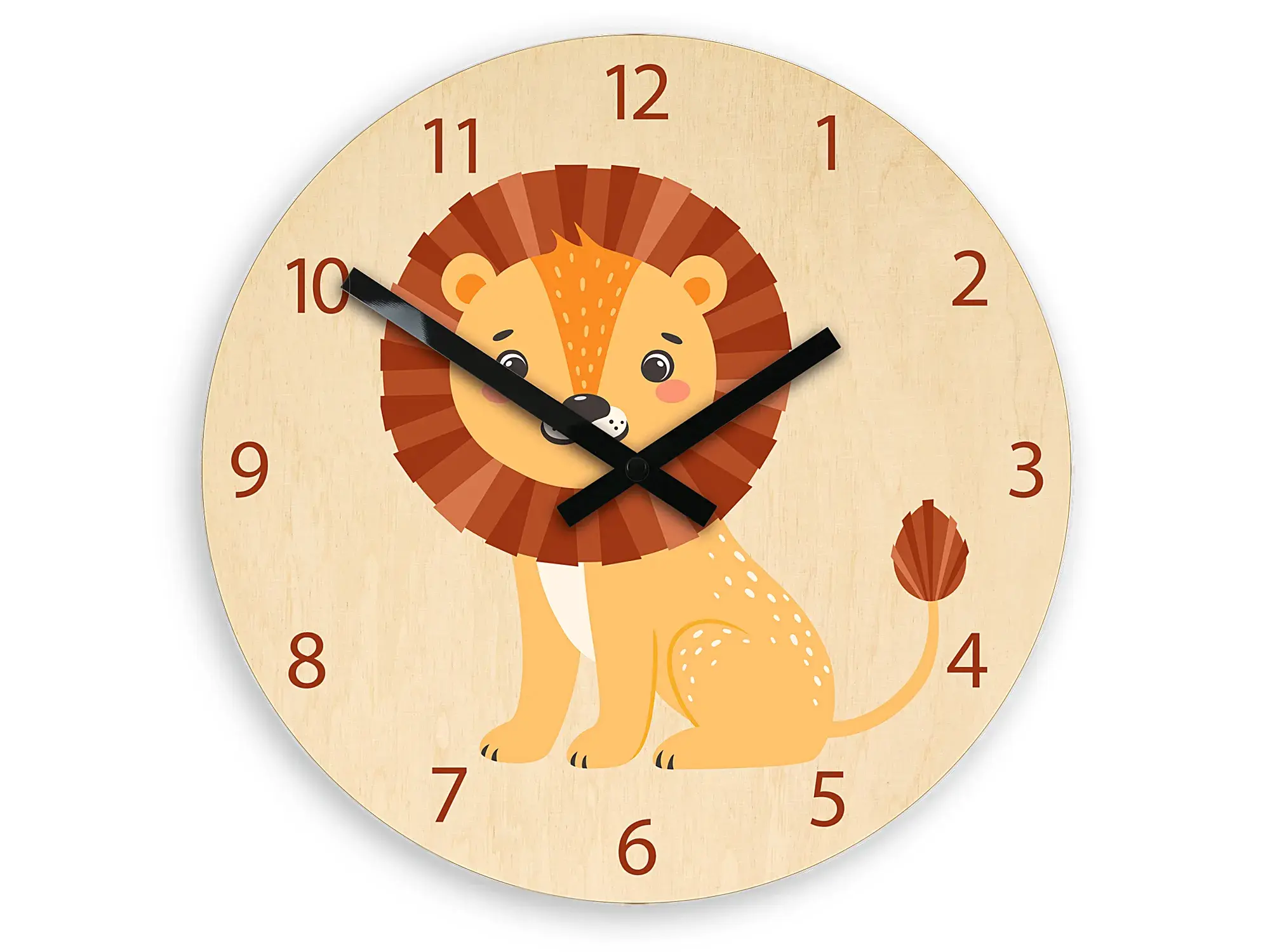 ModernClock Dětské nástěnné hodiny Ami Lev 30 cm vícebarevné