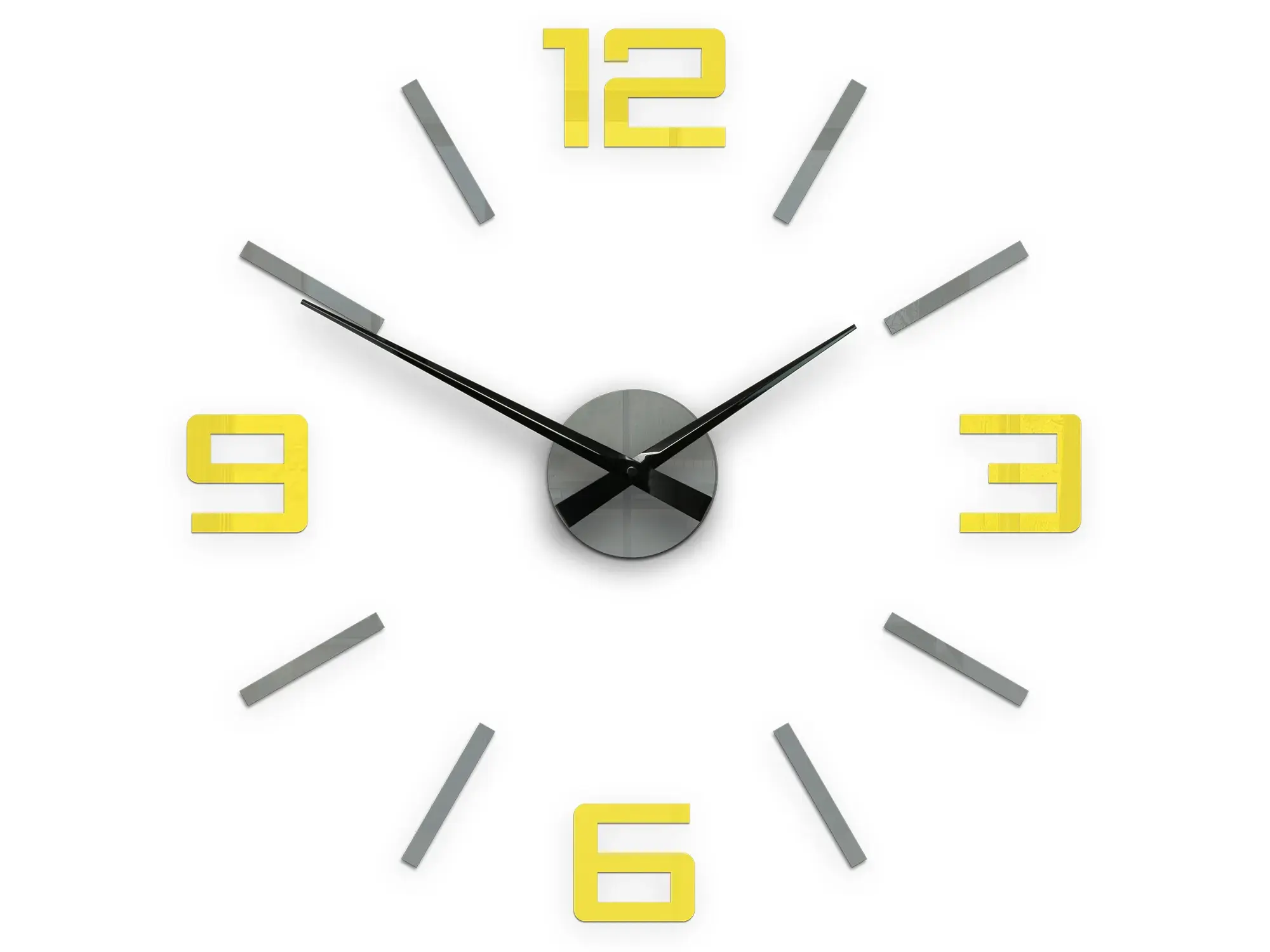 ModernClock 3D nalepovací hodiny Reden šedo-žluté