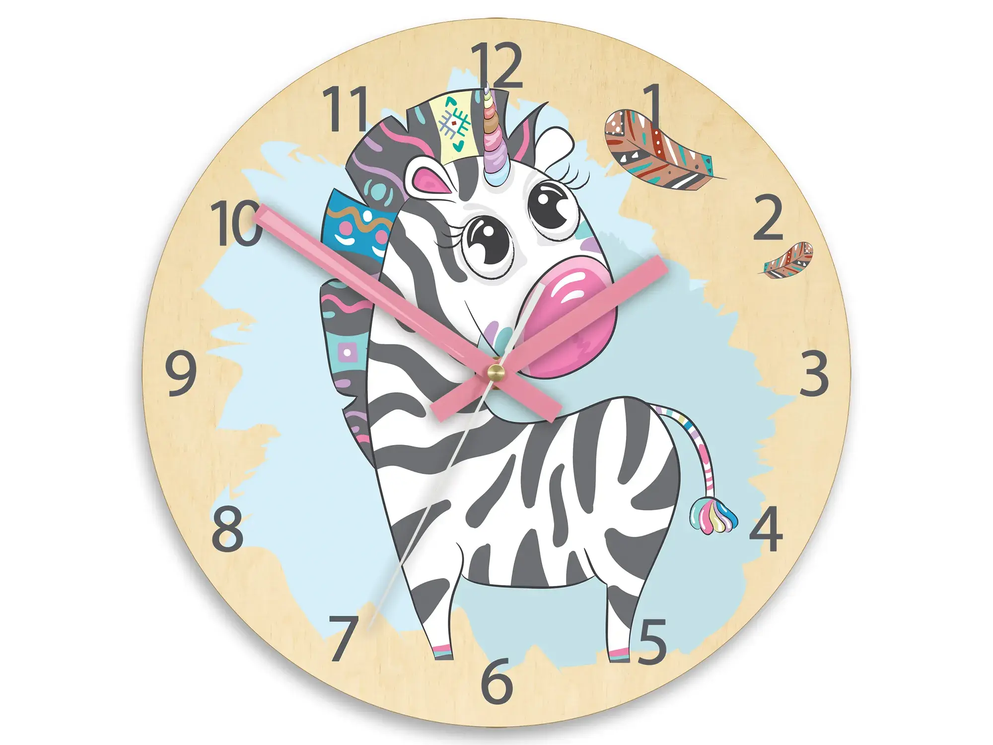 ModernClock Dětské nástěnné hodiny Ami Zebra 30 cm vícebarevné II