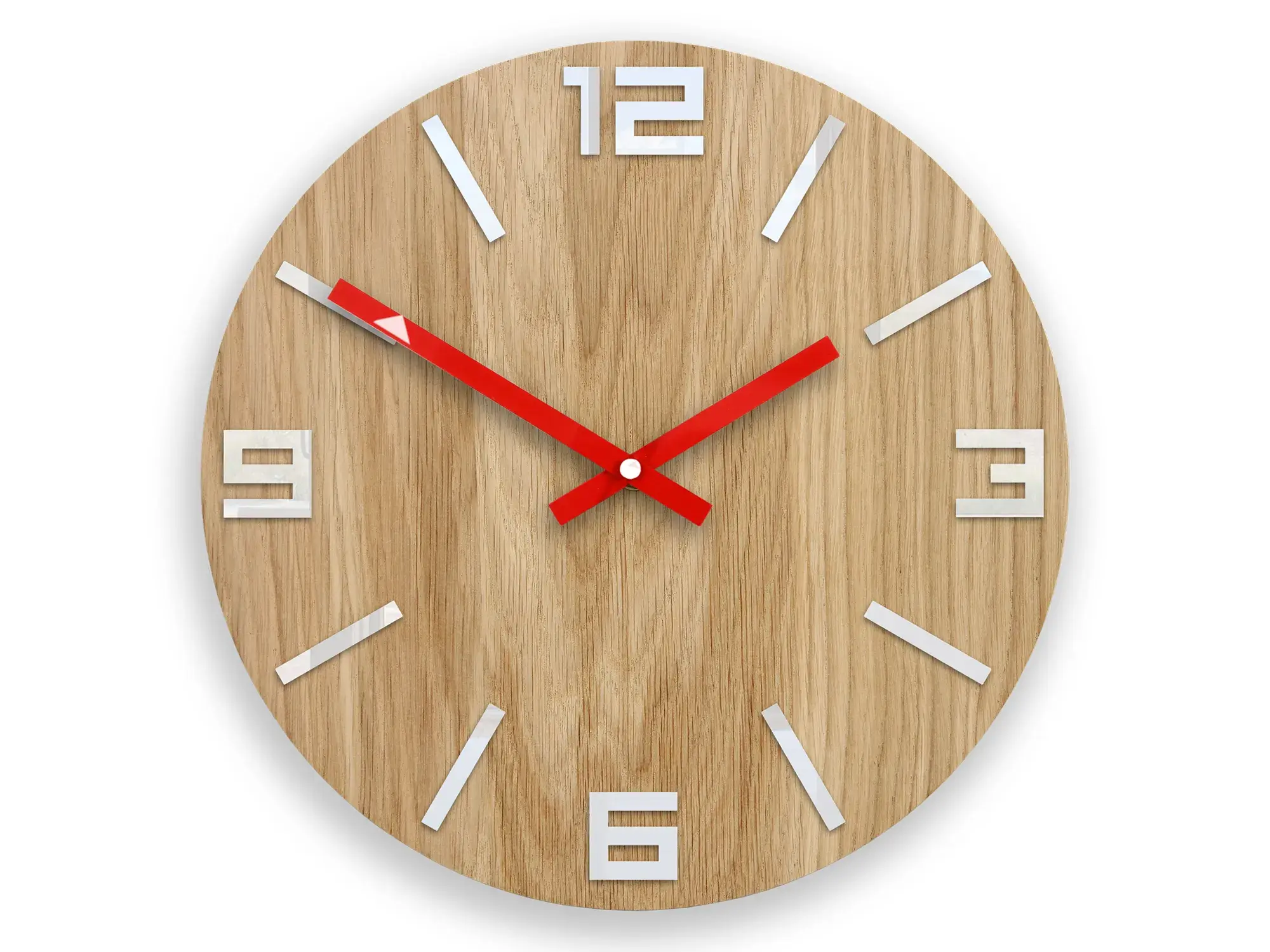 ModernClock Dřevěné nástěnné hodiny Arabic 33 cm hnědé/červené