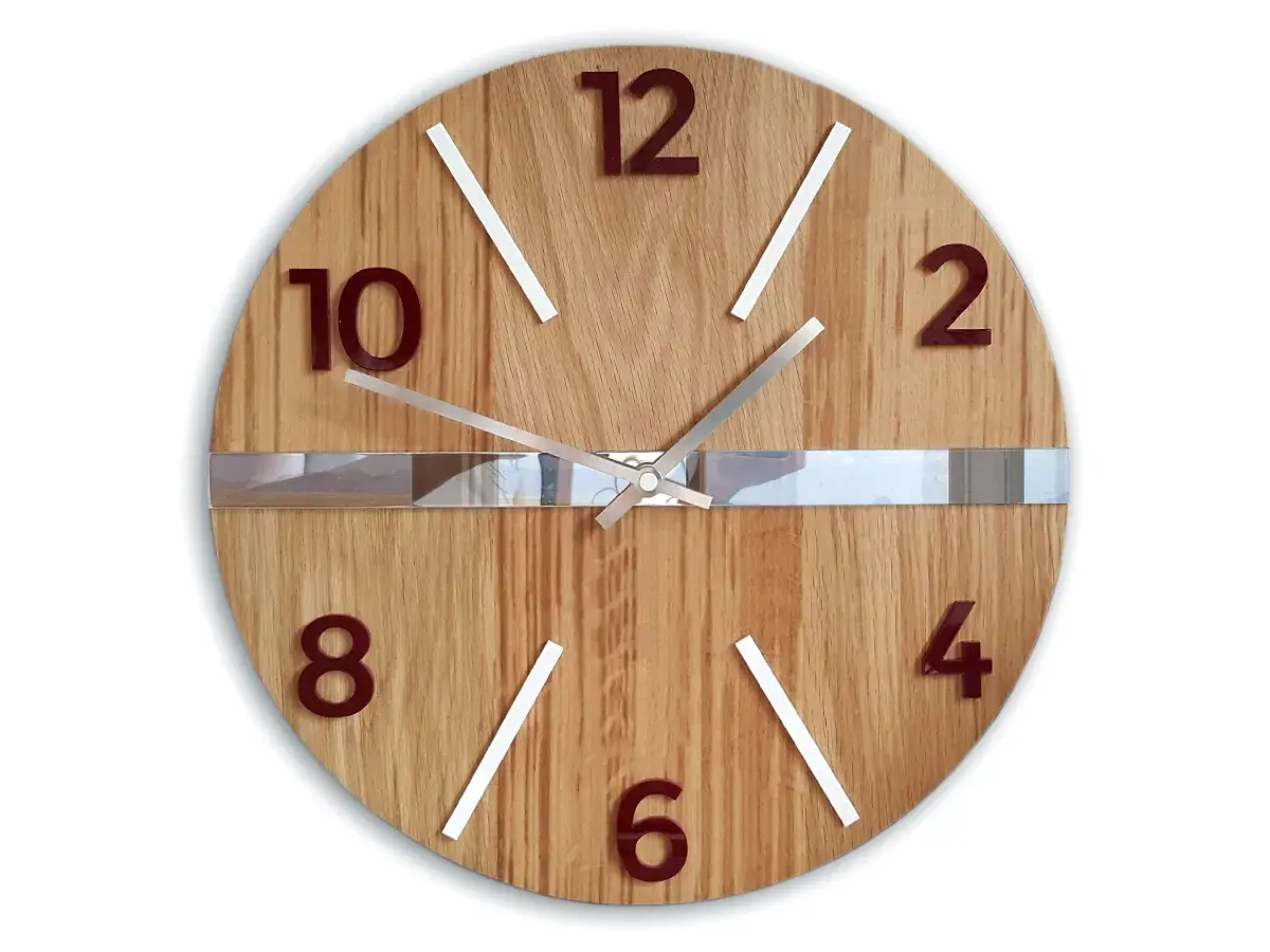 ModernClock Nástěnné hodiny Oak Luxury hnědé