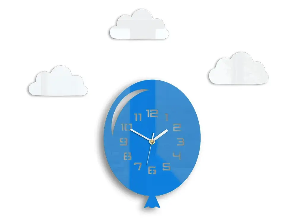 ModernClock Nástěnné hodiny Balon 30 cm modré