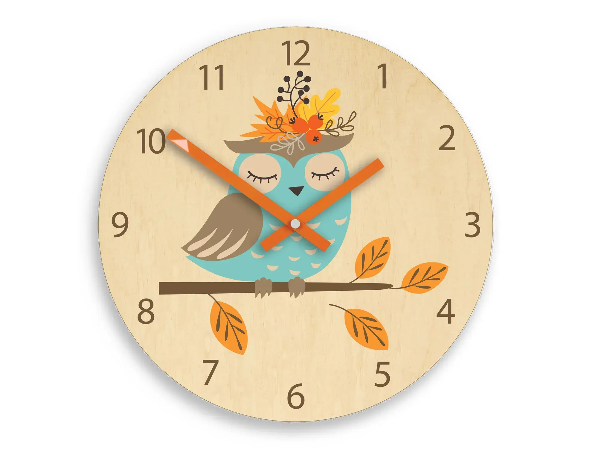 ModernClock Dětské nástěnné hodiny Ami Sova 30 cm vícebarevné