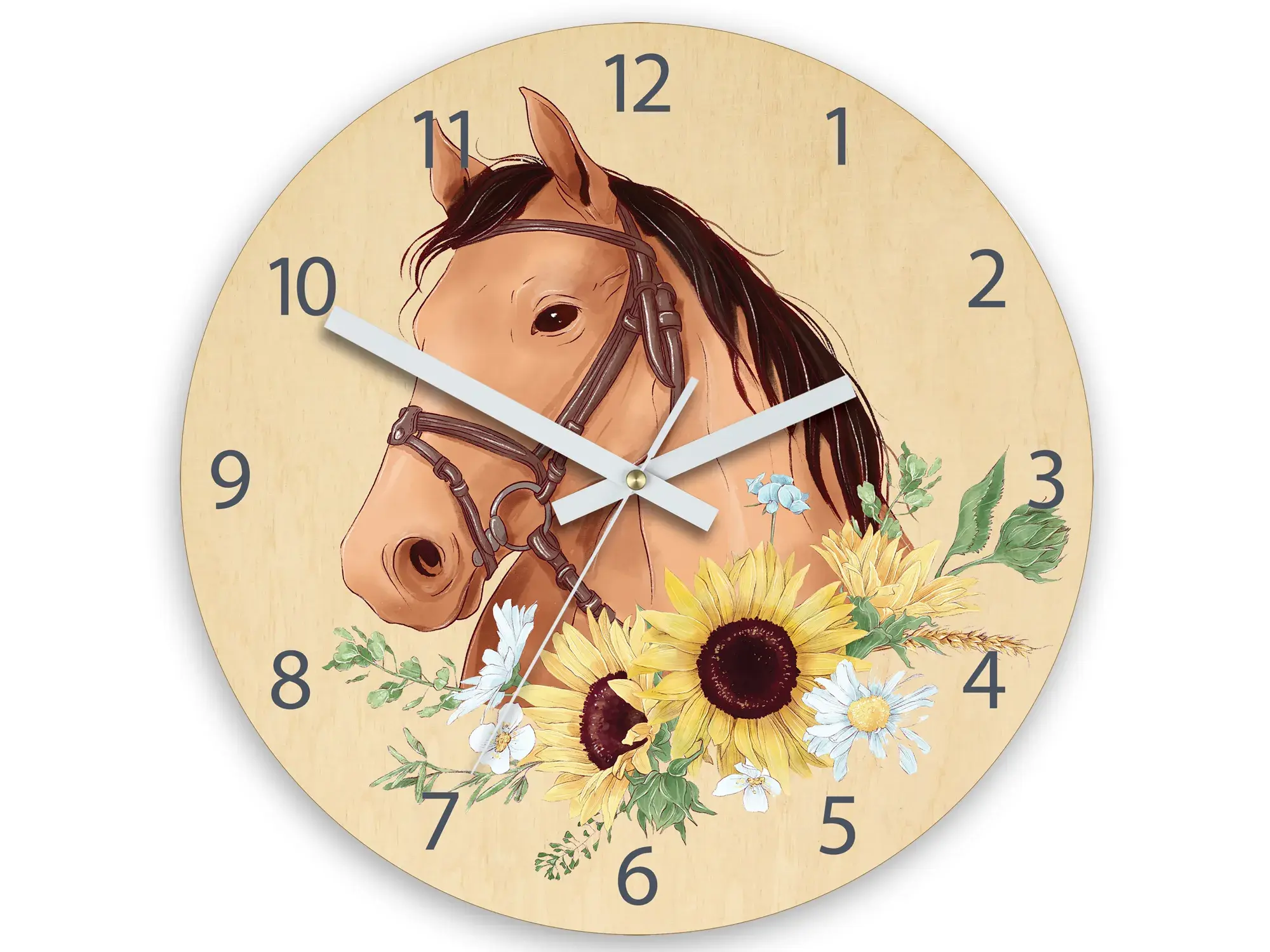 ModernClock Dětské nástěnné hodiny Ami Kůň hnědý 30 cm vícebarevné