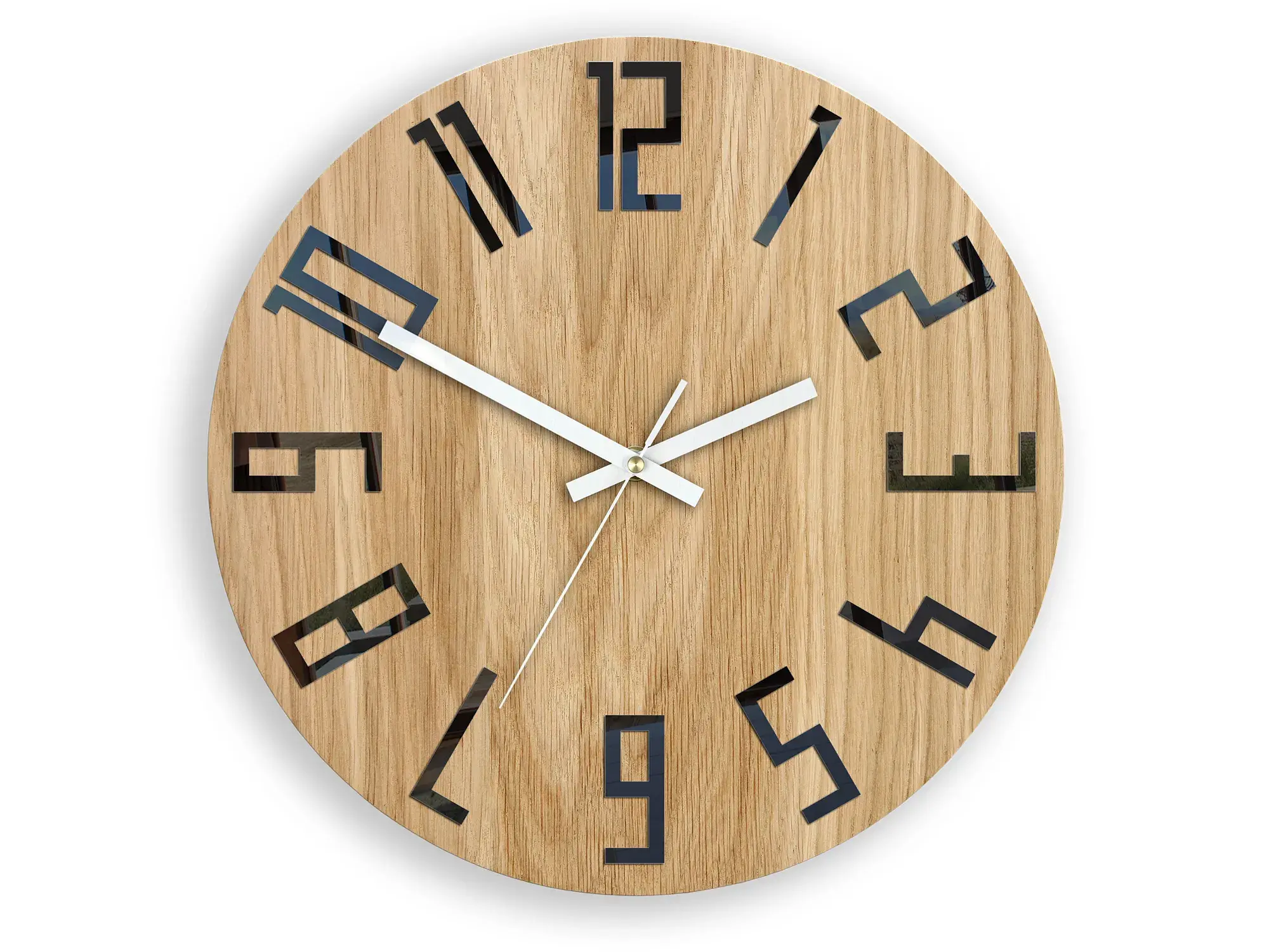 ModernClock Dřevěné nástěnné hodiny Slim 33 cm černé/bílé/hnědé
