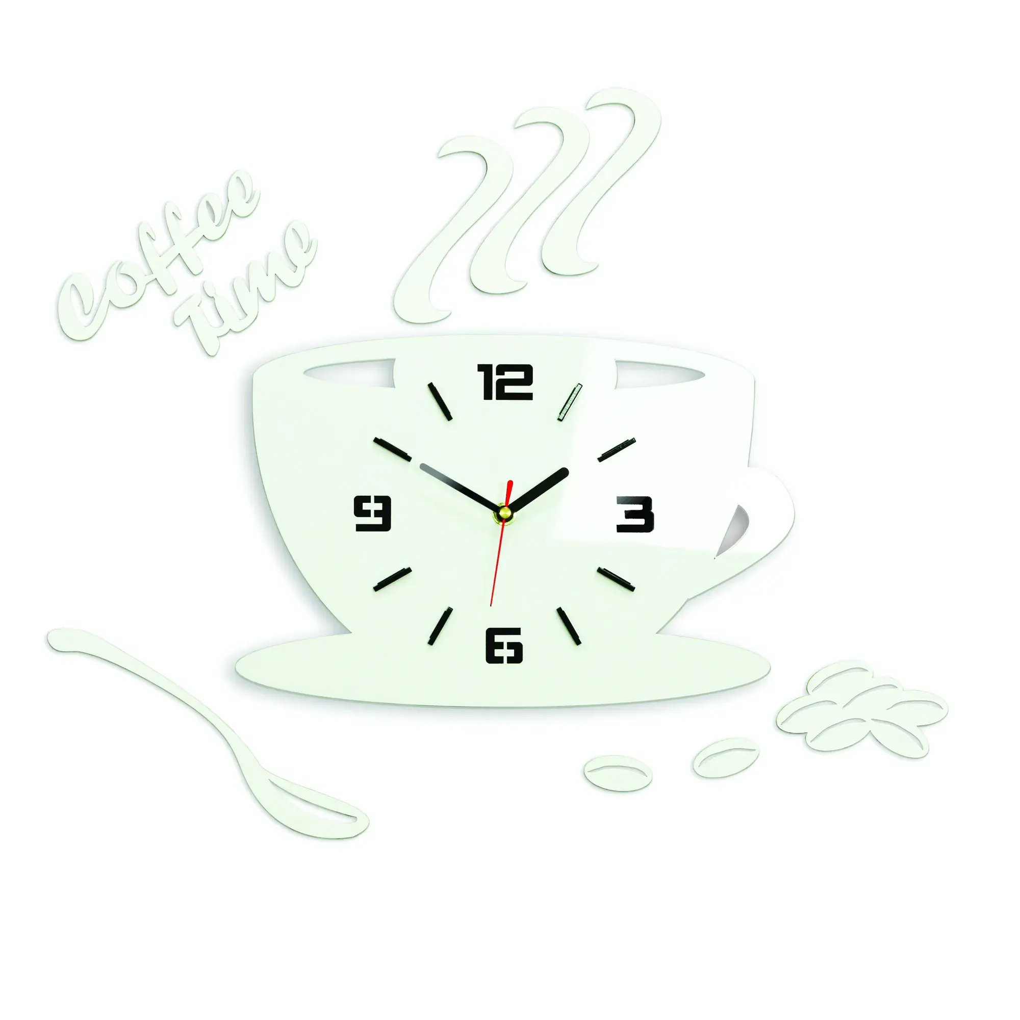 ModernClock Nástěnné hodiny Coffee bílé