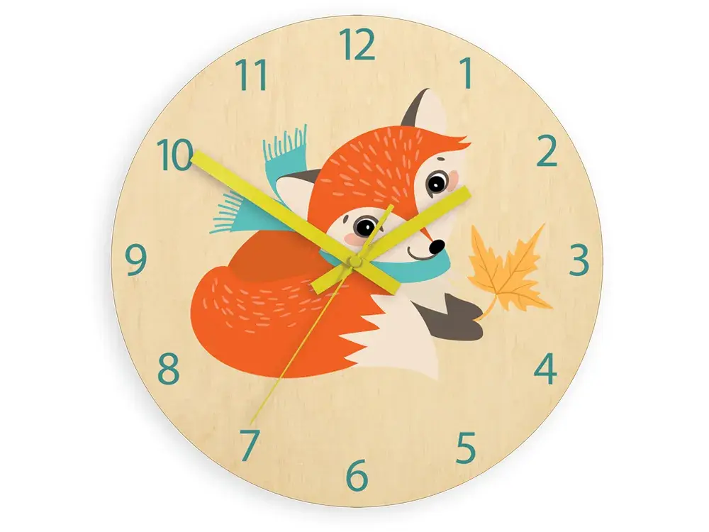 ModernClock Dětské nástěnné hodiny Ami Liška 30 cm vícebarevné