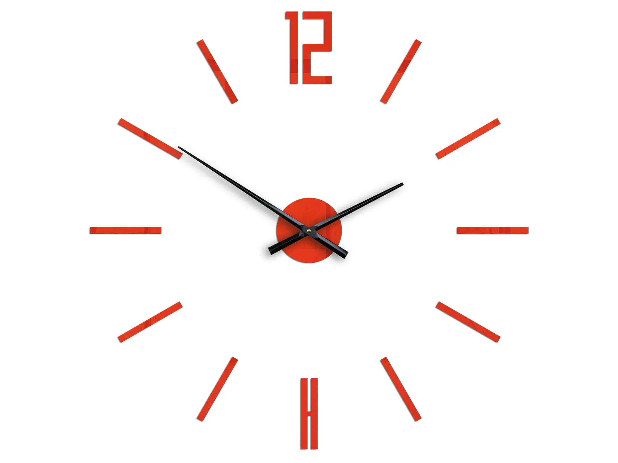 ModernClock 3D nalepovací hodiny Carlo červené