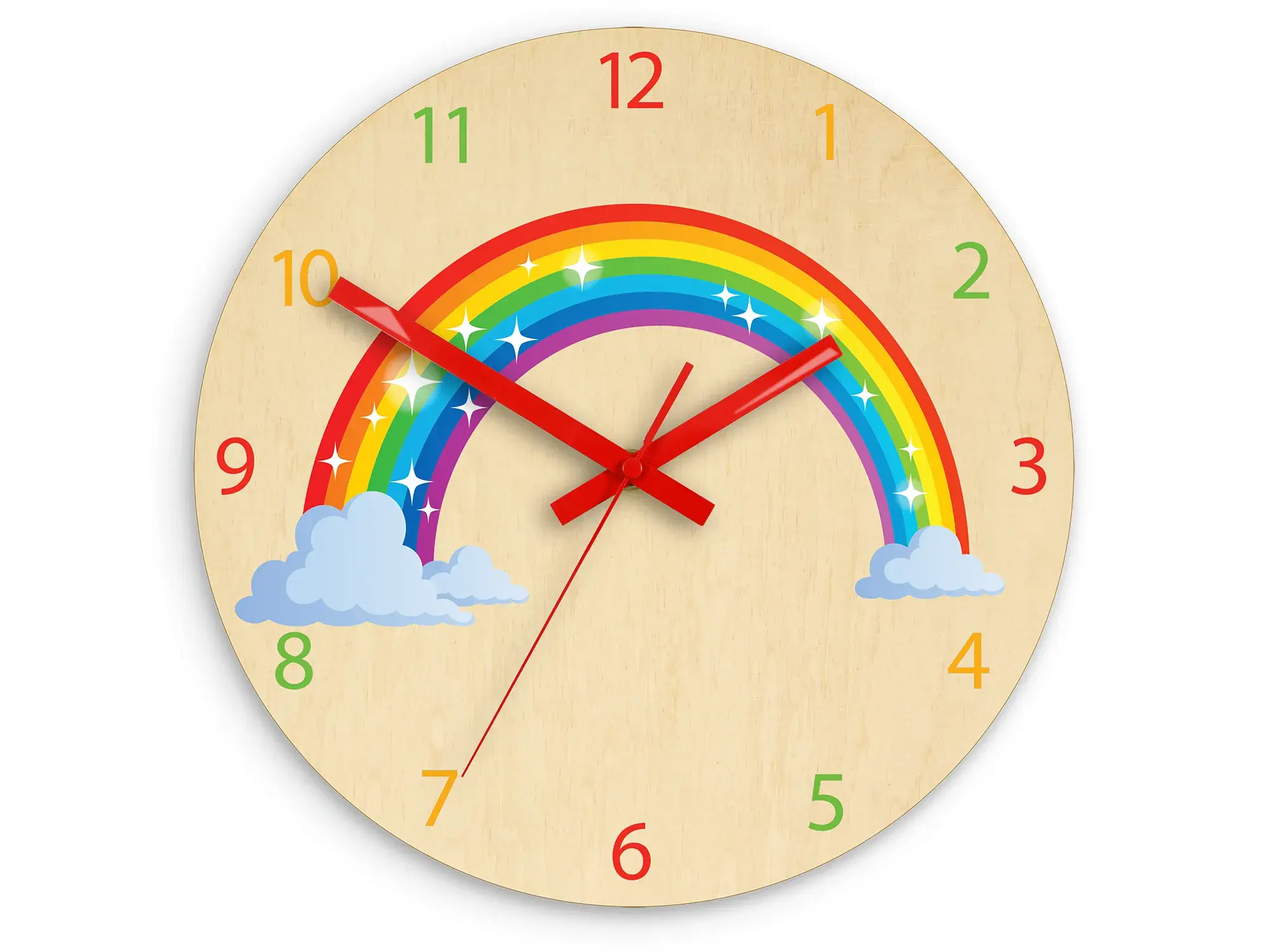 ModernClock Dětské nástěnné hodiny Ami Duha 30 cm vícebarevné