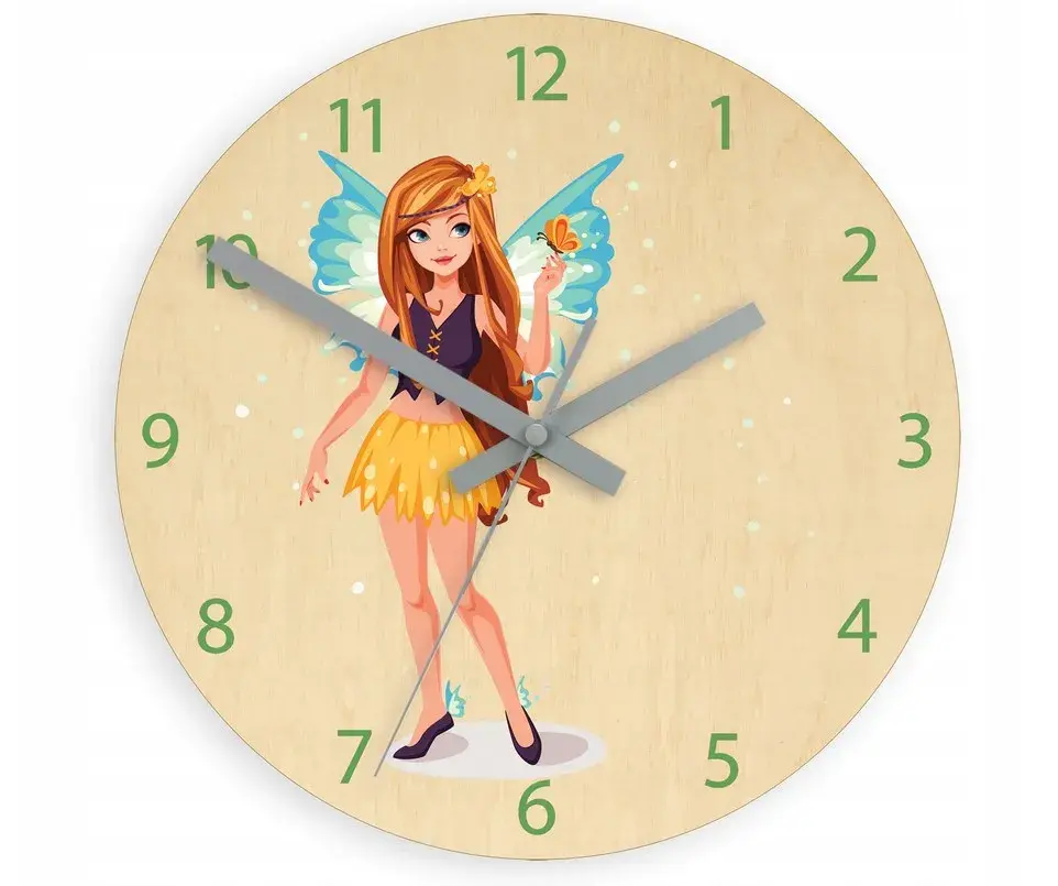 ModernClock Dětské nástěnné hodiny Ami Víla 30 cm vícebarevné