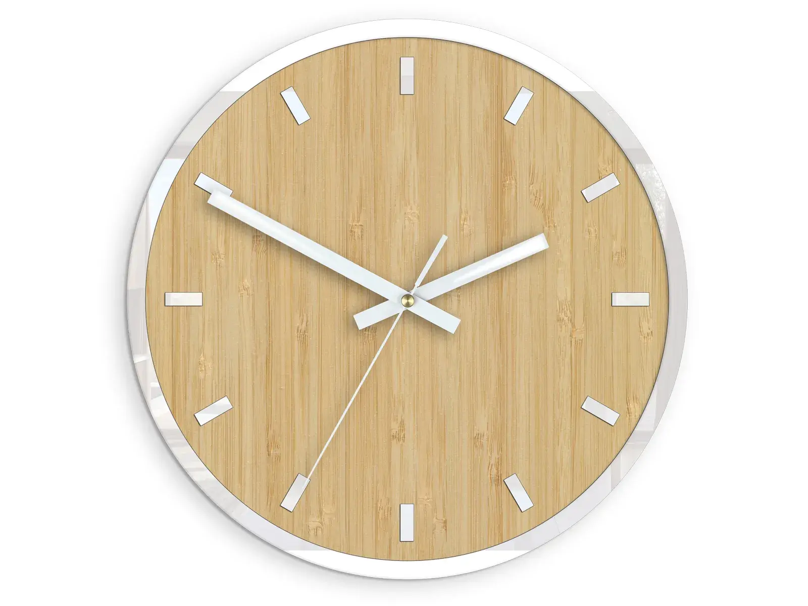 ModernClock Bambusové nástěnné hodiny Bamboo 30 cm hnědé