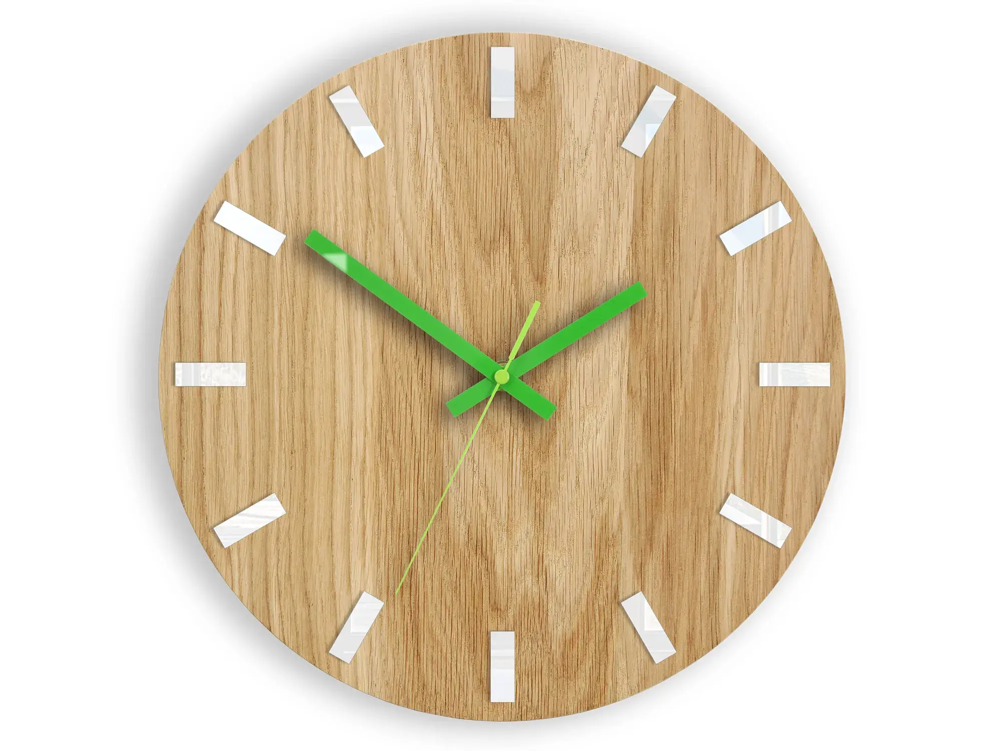 ModernClock Nástěnné hodiny Simple Oak hnědo-zelené